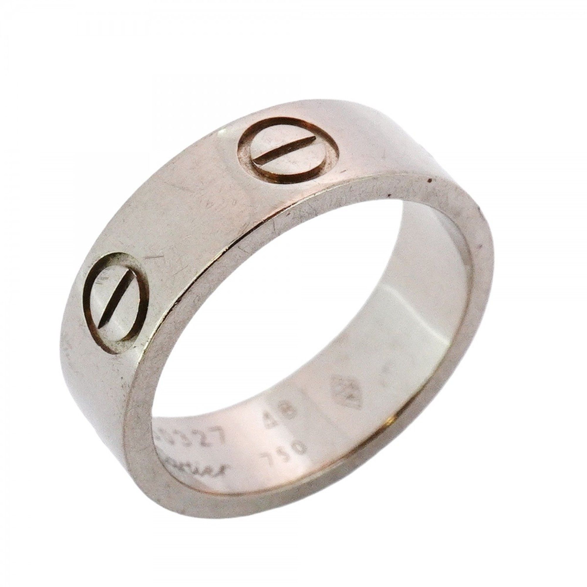 Cartier Love Ring 18KWG White Gold #48 Women's