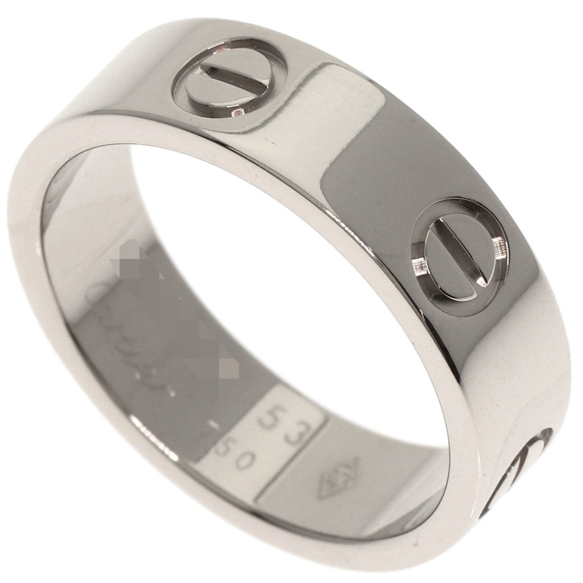 Cartier Love Ring #53 18K White Gold Women's