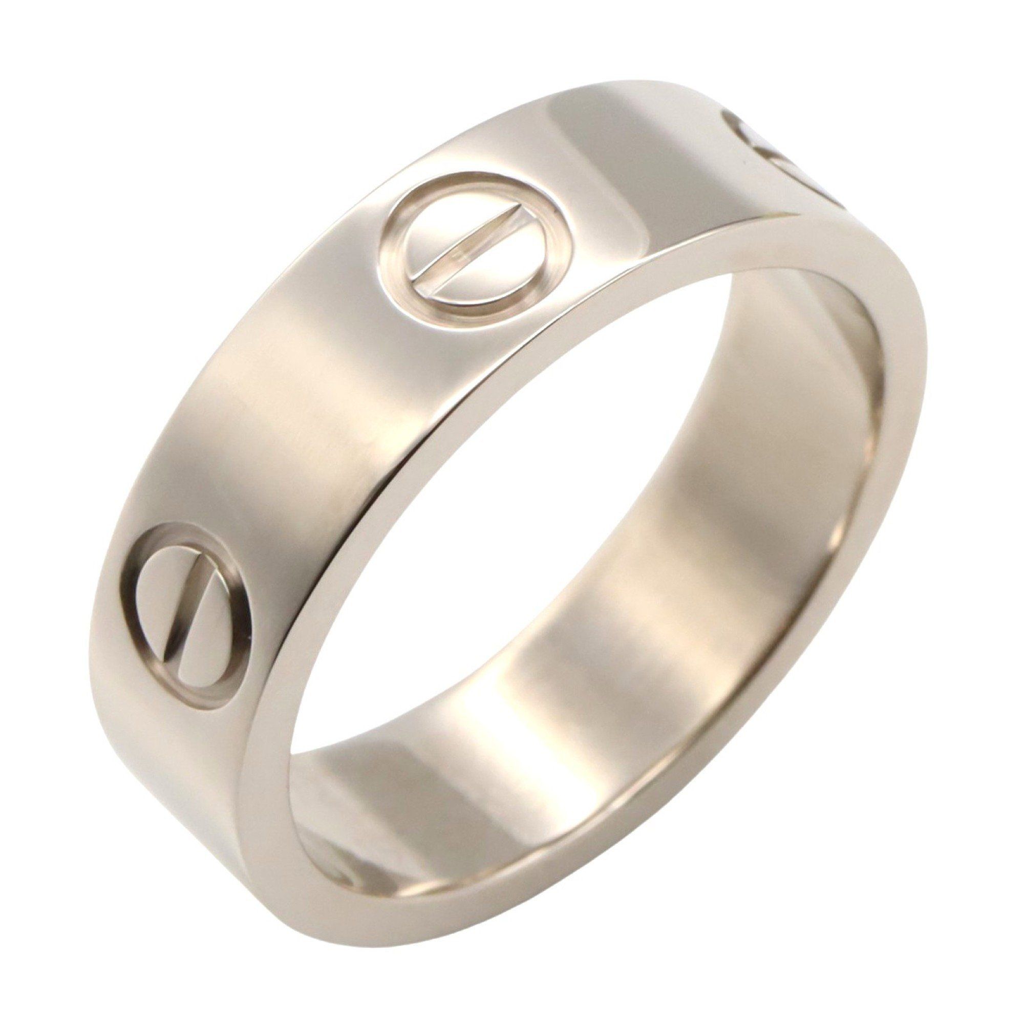 Cartier Love Ring, 18K White Gold (K18WG) for Men and Women, Silver