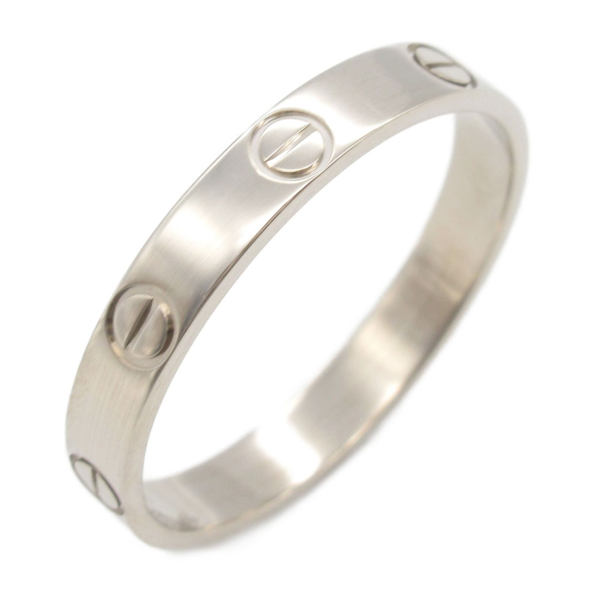Cartier Mini Love Ring, 18K White Gold (K18WG) for Men and Women, Silver
