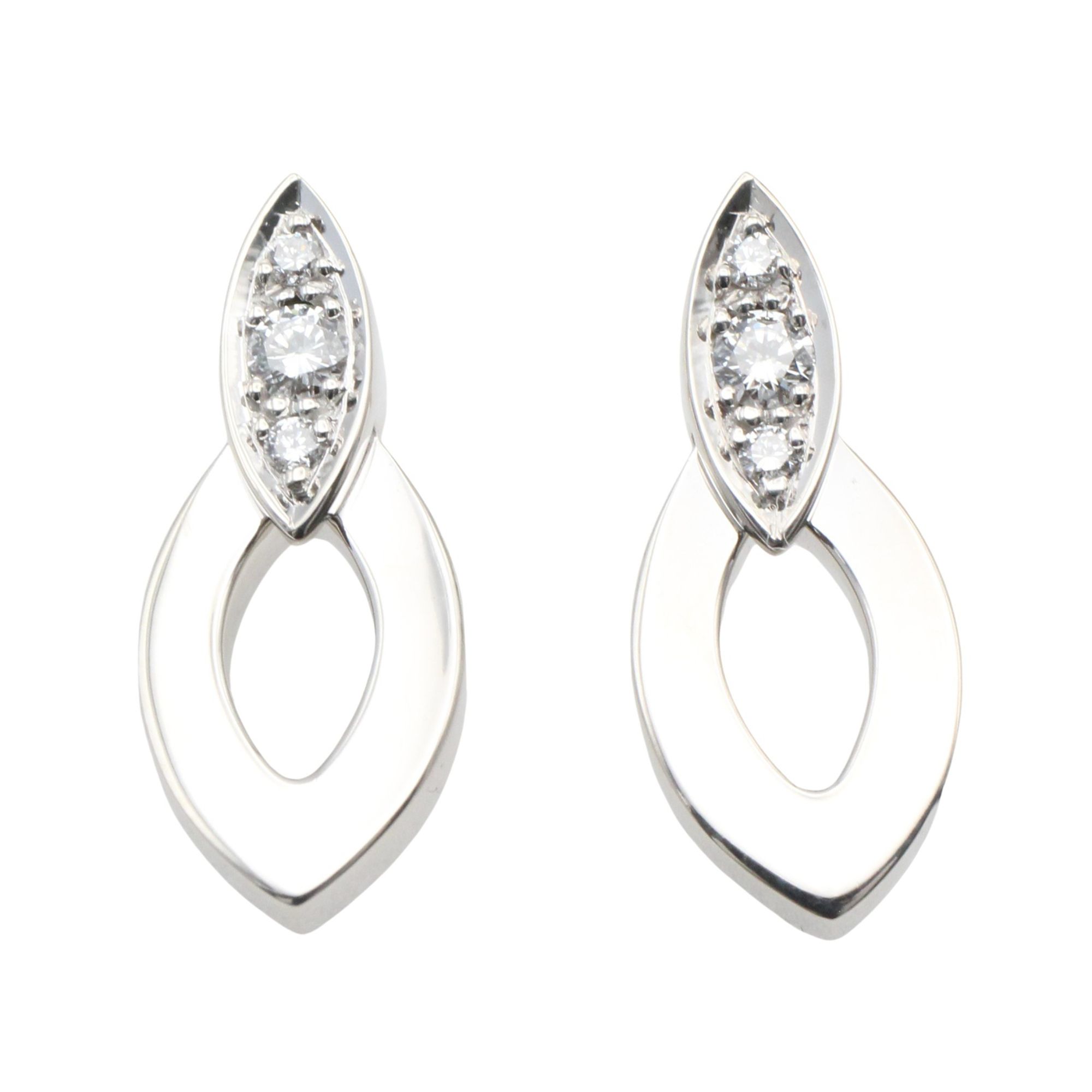 Cartier Diadea Diamond Earrings, 18K White Gold (K18WG) with Diamonds, Clear, for Women