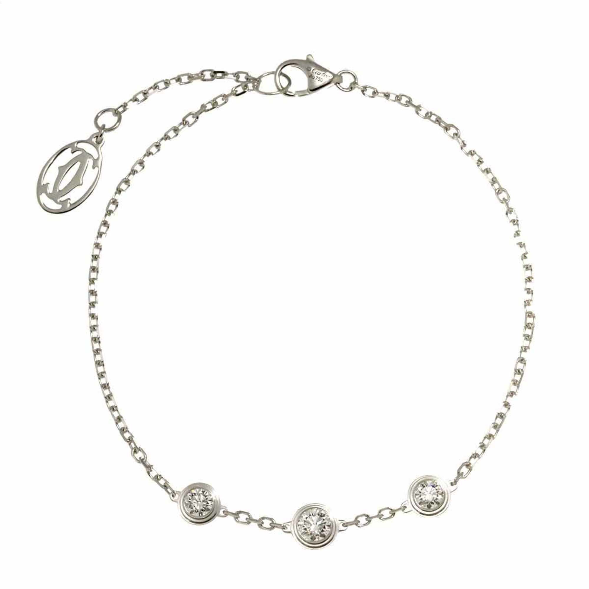 Cartier d'Amour Diamond 3-Piece Bracelet, 18cm, 18K White Gold 750, Diamant Léger Bracelet