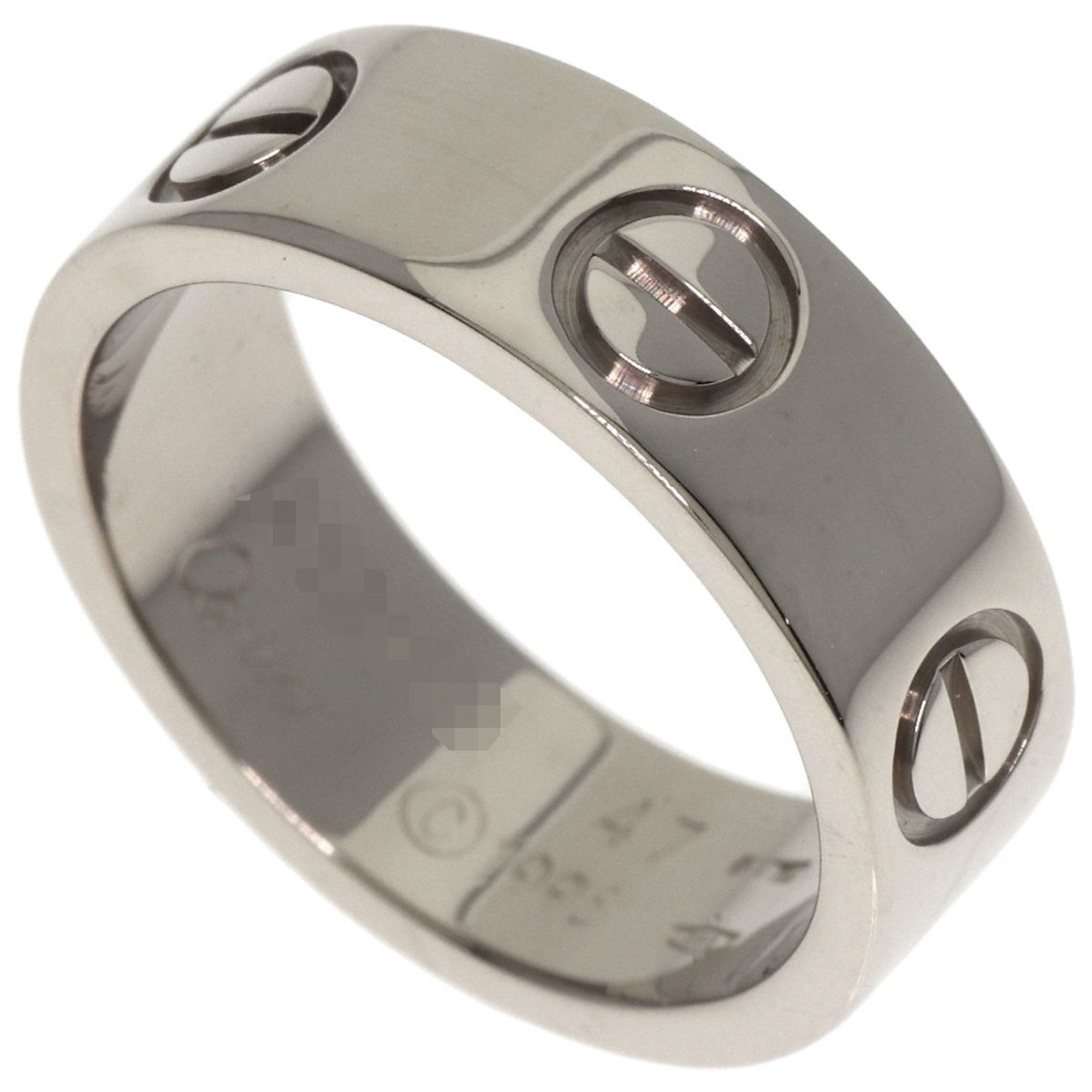 Cartier Love Ring #47 18K White Gold Women's