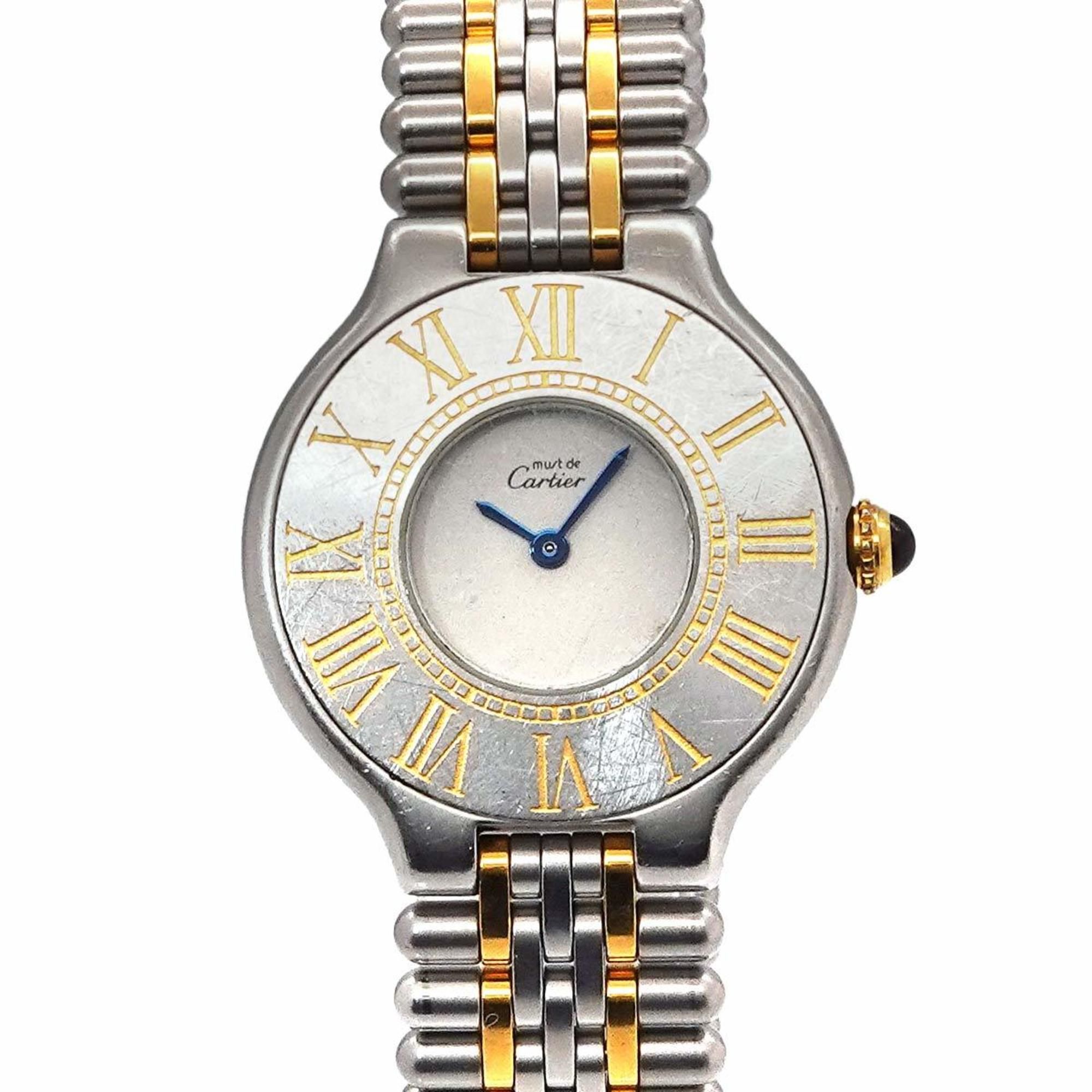 Cartier Must 21 Vantianne Two-tone Watch W10051F4 Women's Ivory Quartz