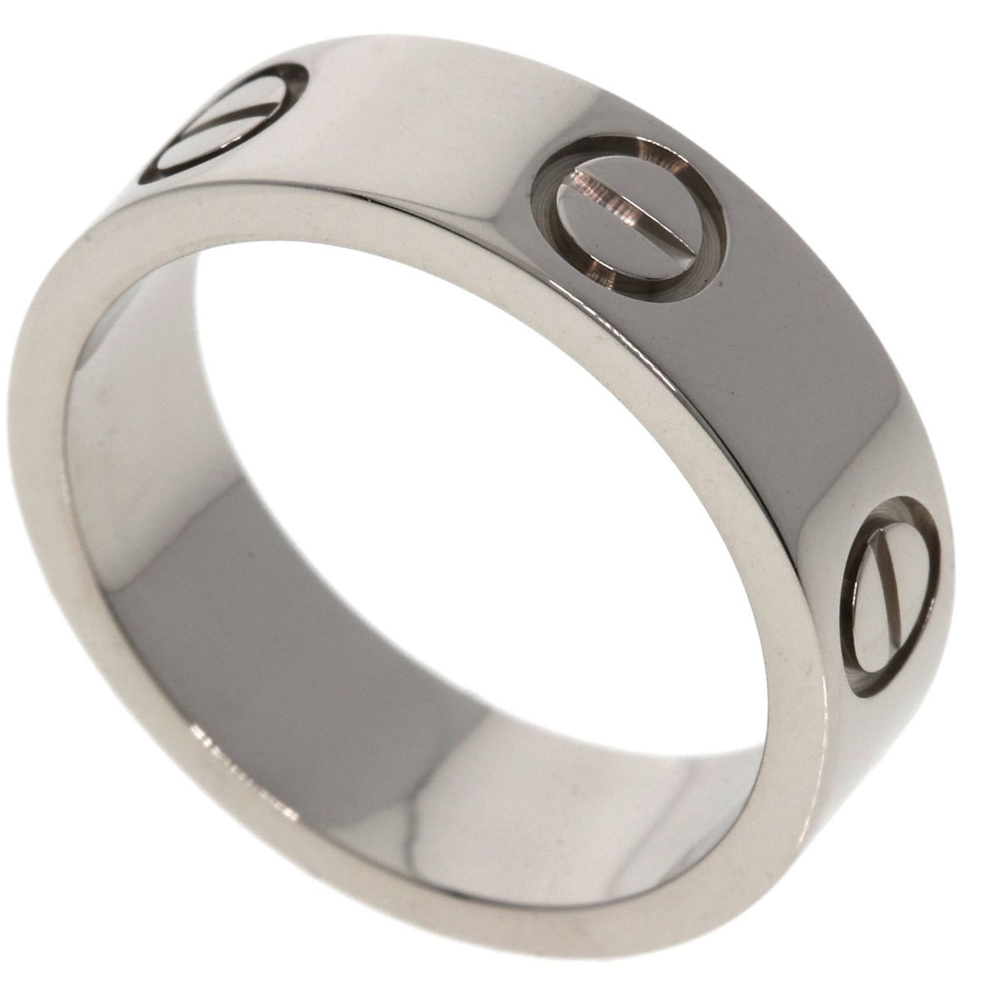 Cartier Love Ring #50 18K White Gold Women's