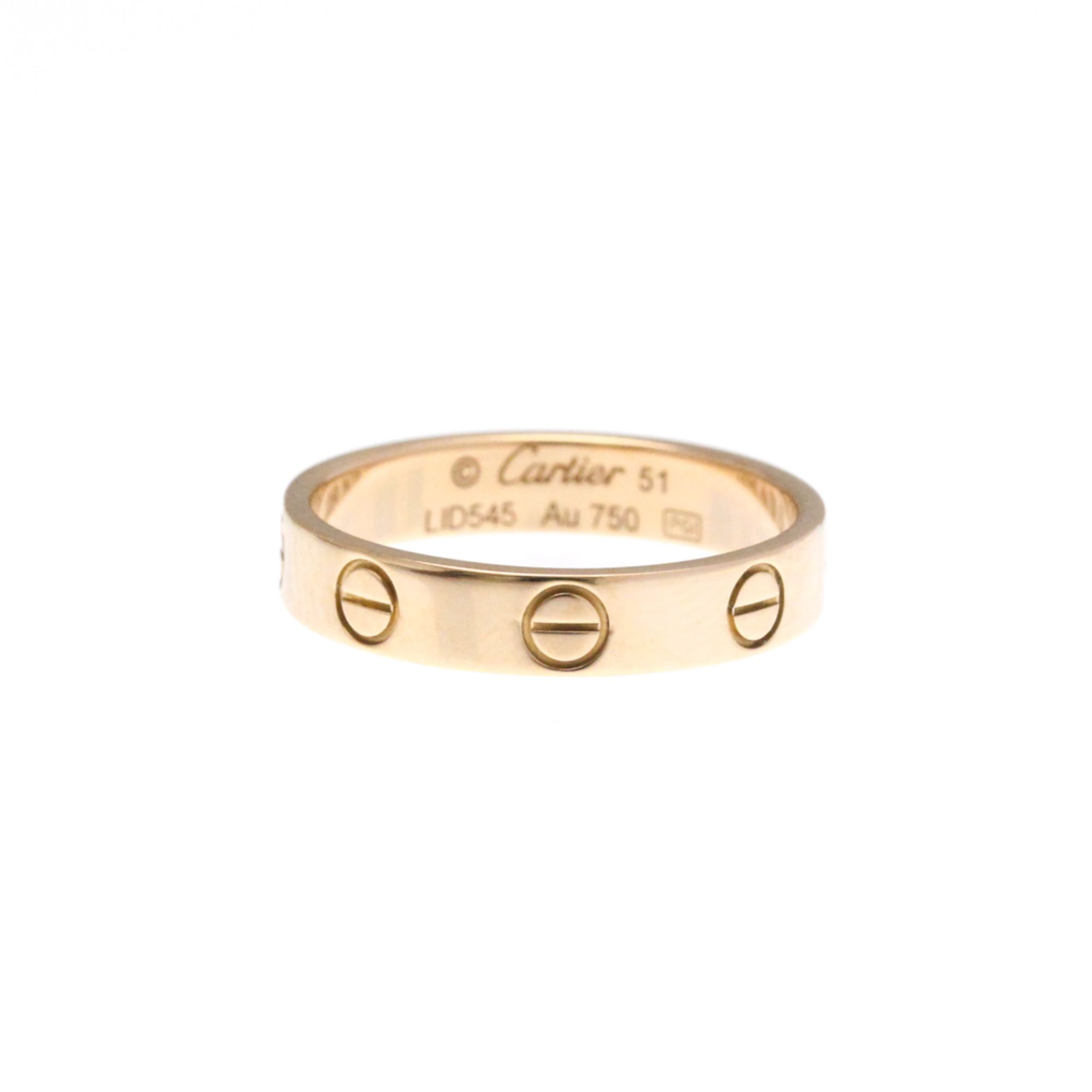 Cartier Mini Love Ring Pink Gold (18K) Fashion No Stone Band Ring Pink Gold