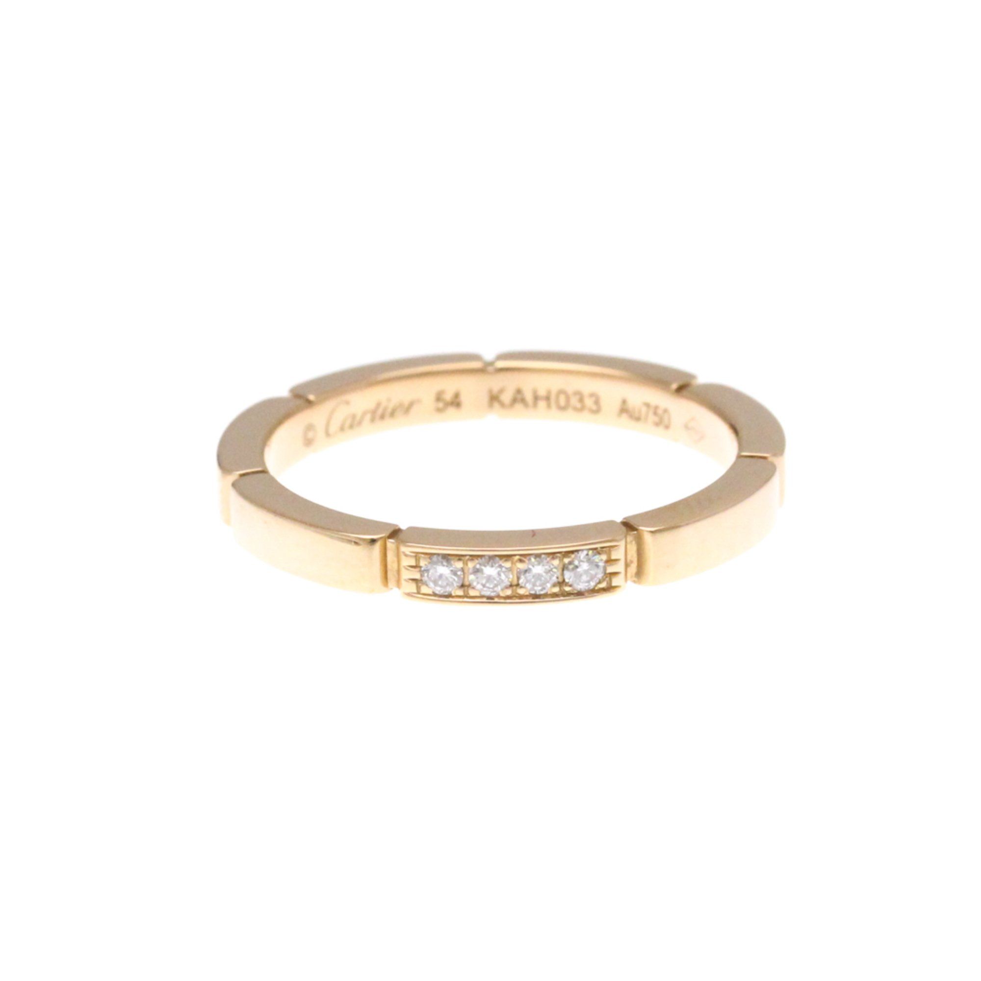 Cartier Maillon Panthère Ring 4P Diamond Pink Gold (18K) Fashion Diamond Band Ring Pink Gold