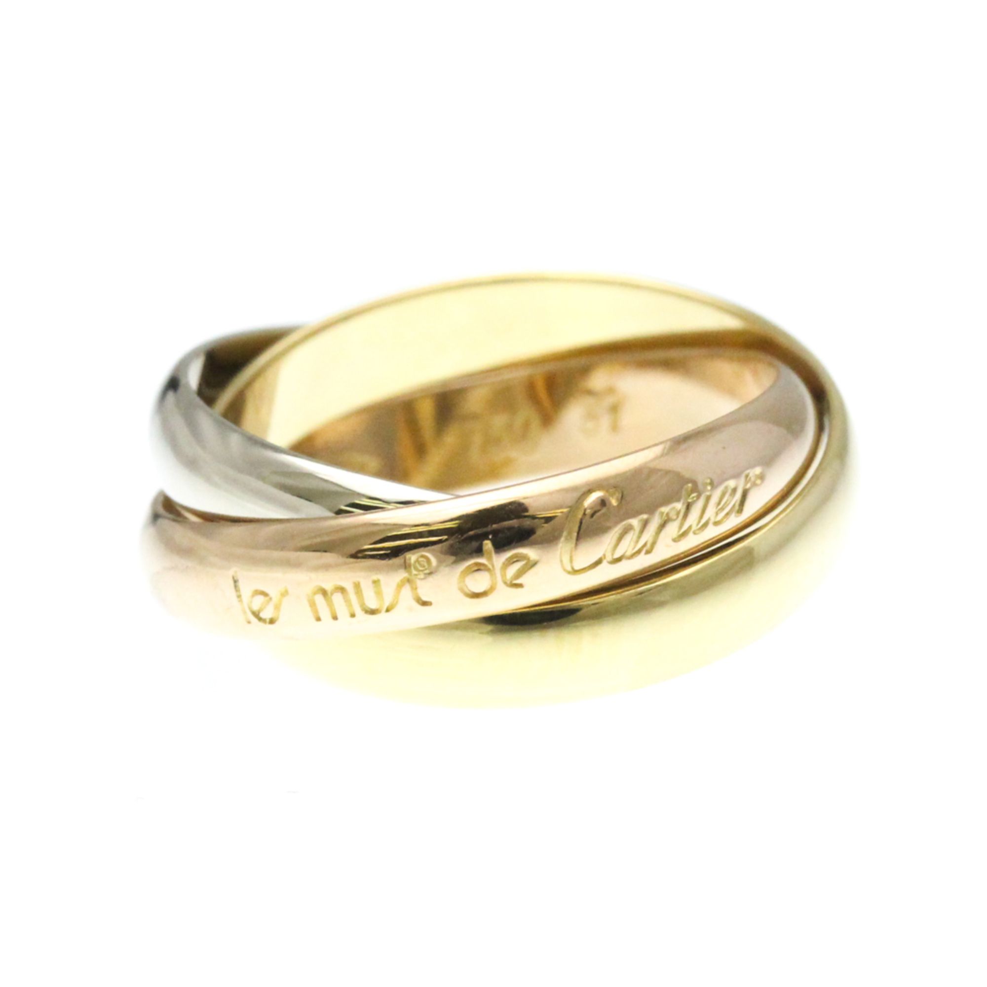 Cartier Trinity Yellow Gold (18K),Pink Gold (18K),White Gold (18K) Fashion No Stone Band Ring Gold