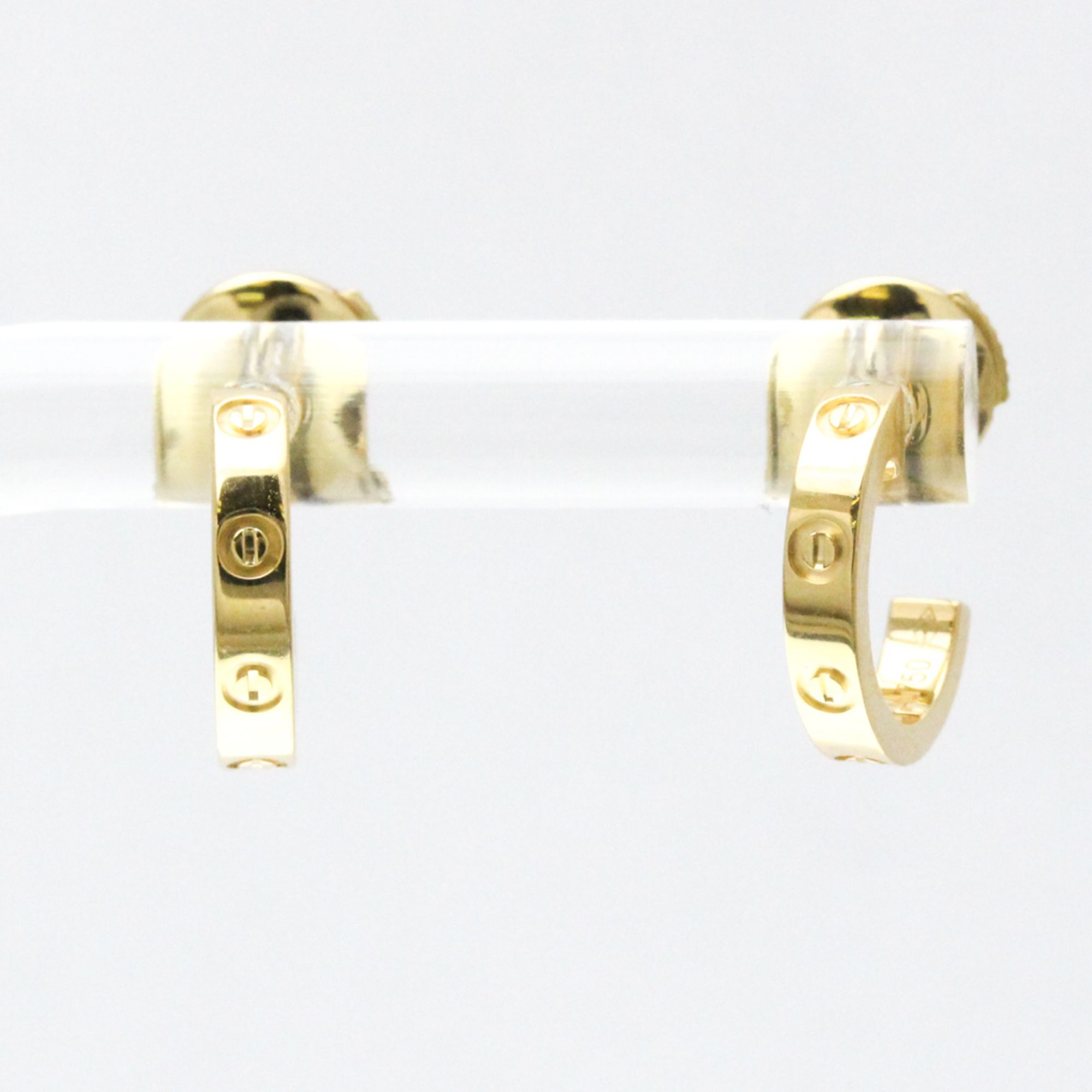 Cartier Baby Love Earrings No Stone Yellow Gold (18K) Half Hoop Earrings Gold