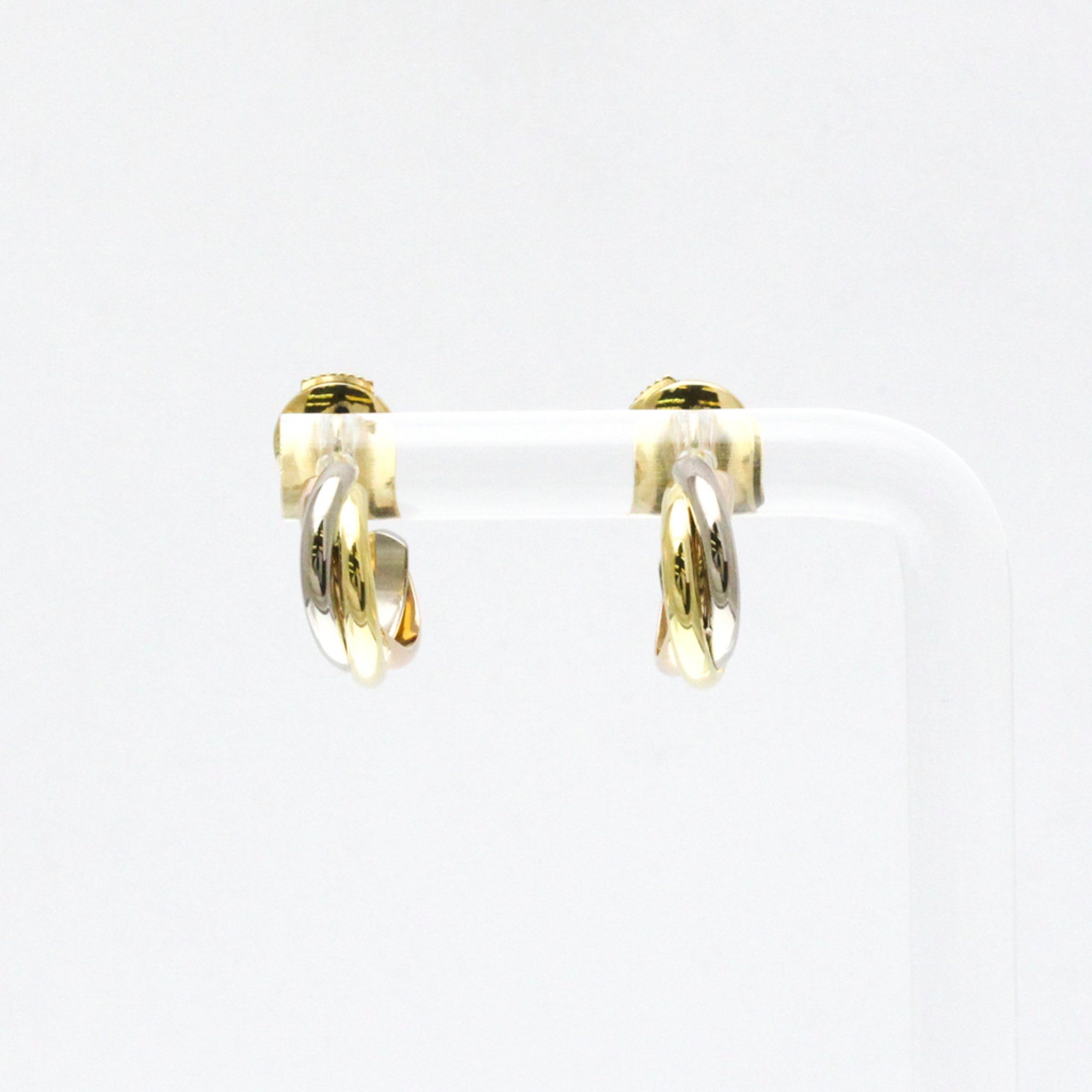 Cartier Trinity Earrings No Stone Yellow Gold (18K),Pink Gold (18K),White Gold (18K) Half Hoop Earri