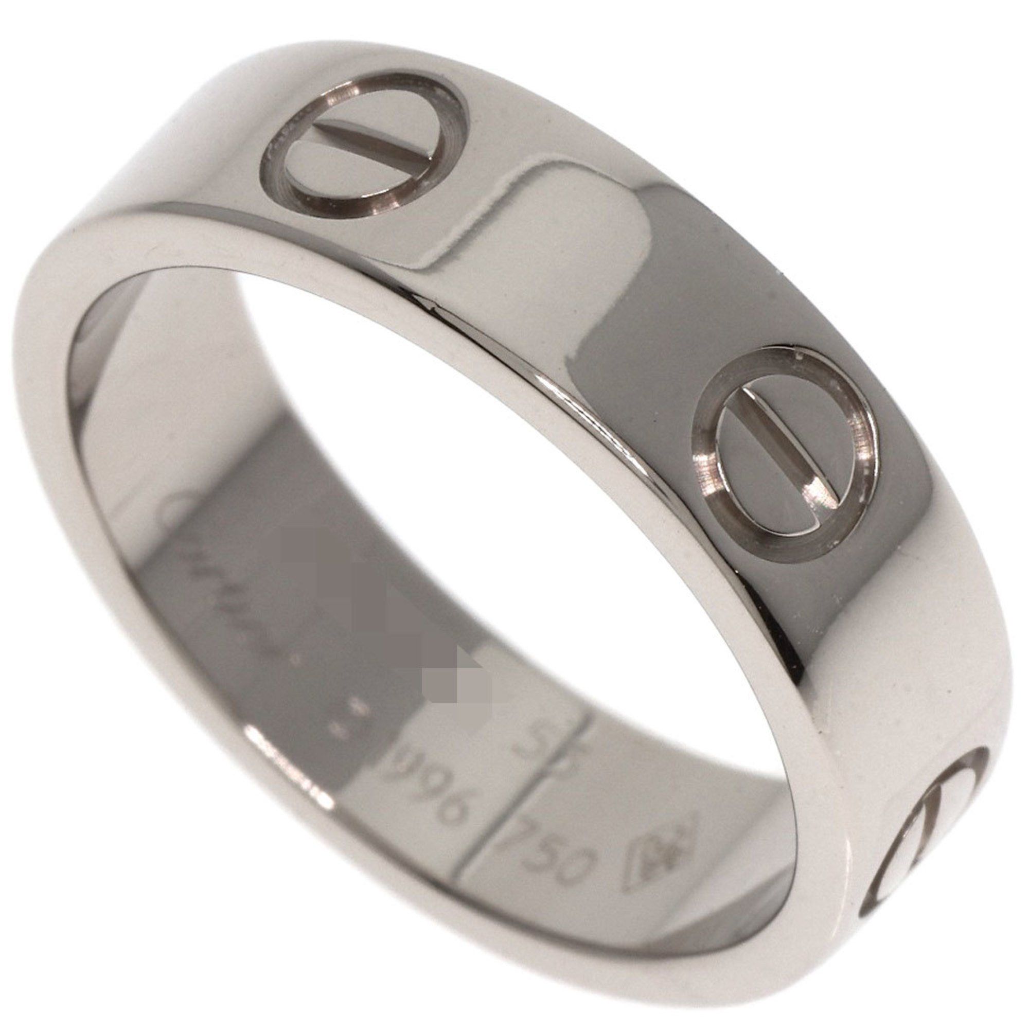 Cartier Love Ring #53 18K White Gold Women's
