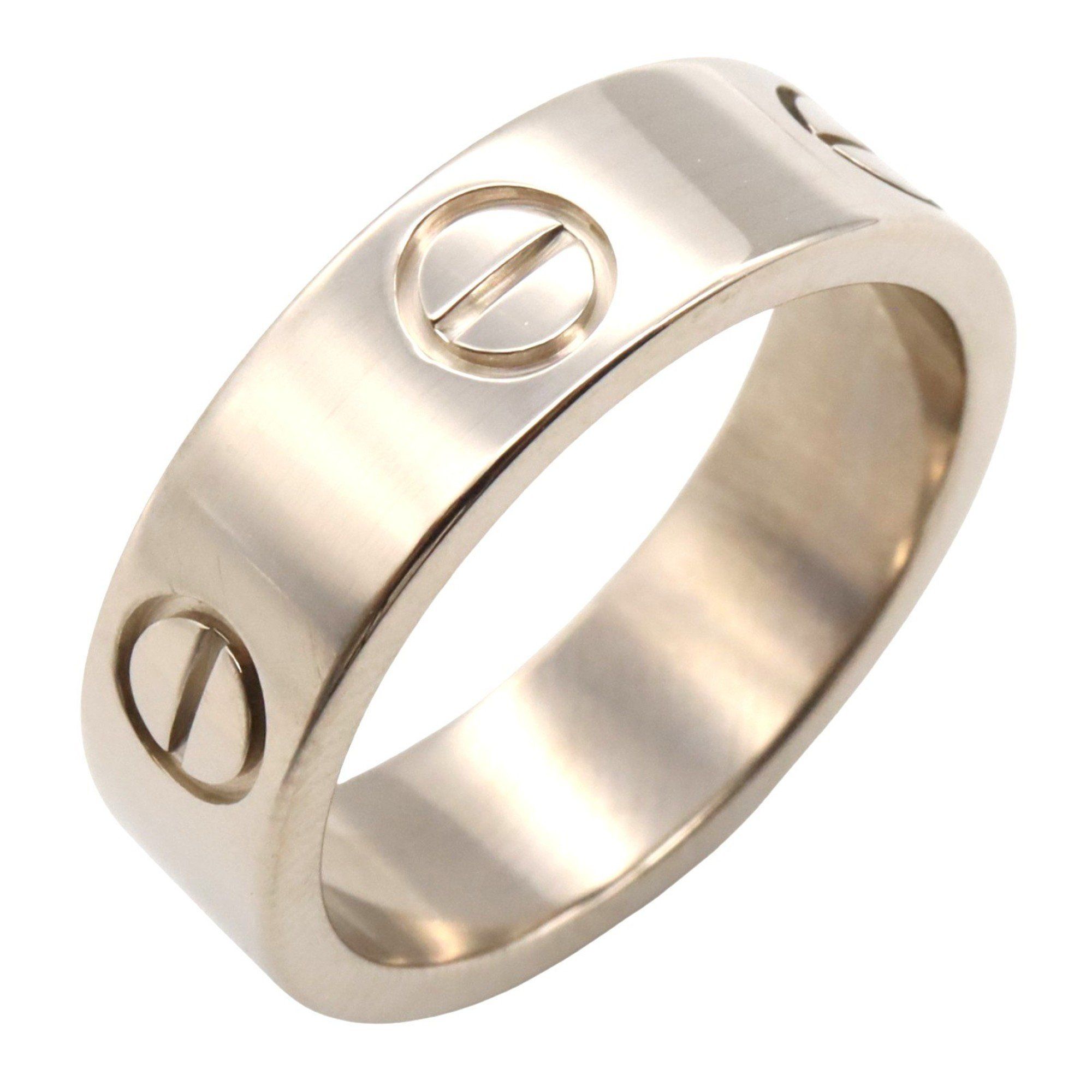 Cartier Love Ring, 18K White Gold (K18WG) for Men and Women, Silver