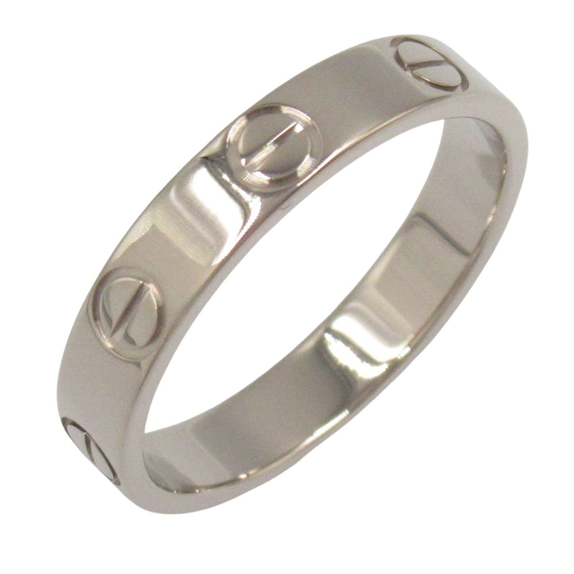 Cartier Mini Love Ring, 18K White Gold (K18WG) for Men and Women, Silver