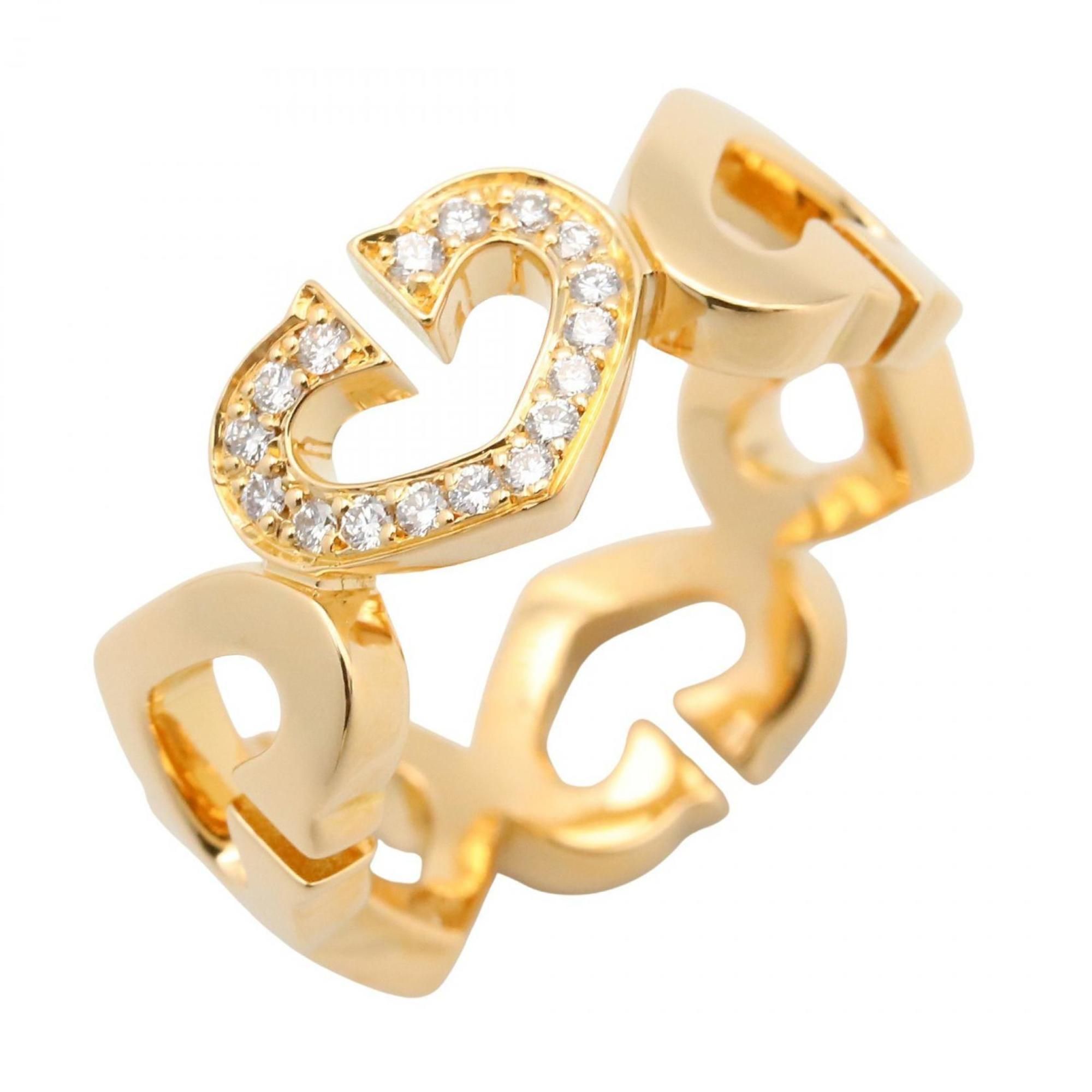 Cartier C Heart Diamond Ring in 18K Yellow Gold (Clear Gold) for Women, B4041700