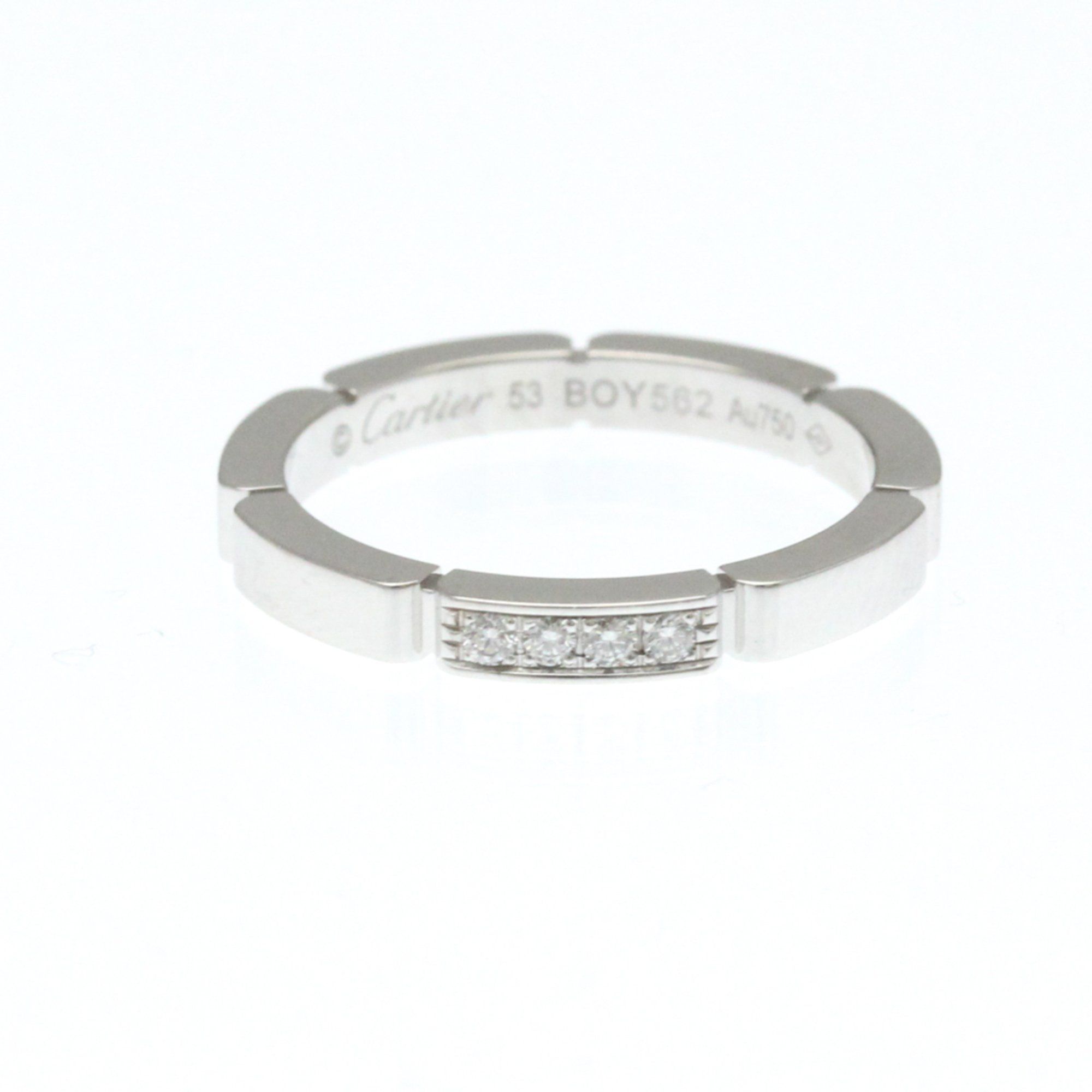 Cartier Maillon Panthère 4P Diamond Ring White Gold (18K) Fashion Diamond Band Ring Silver