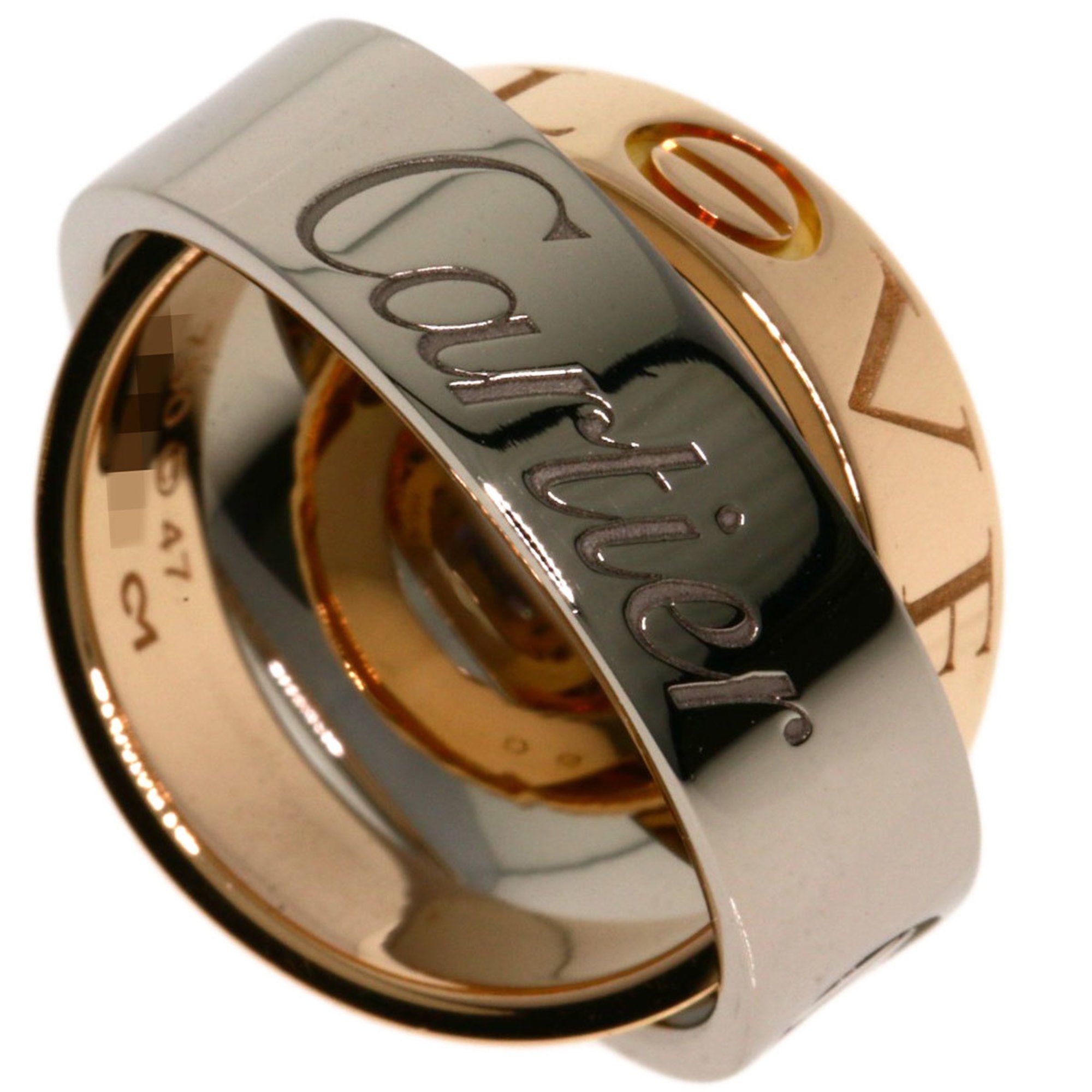 Cartier Secret Love Ring #47, 18K White Gold/18KPG, Women's