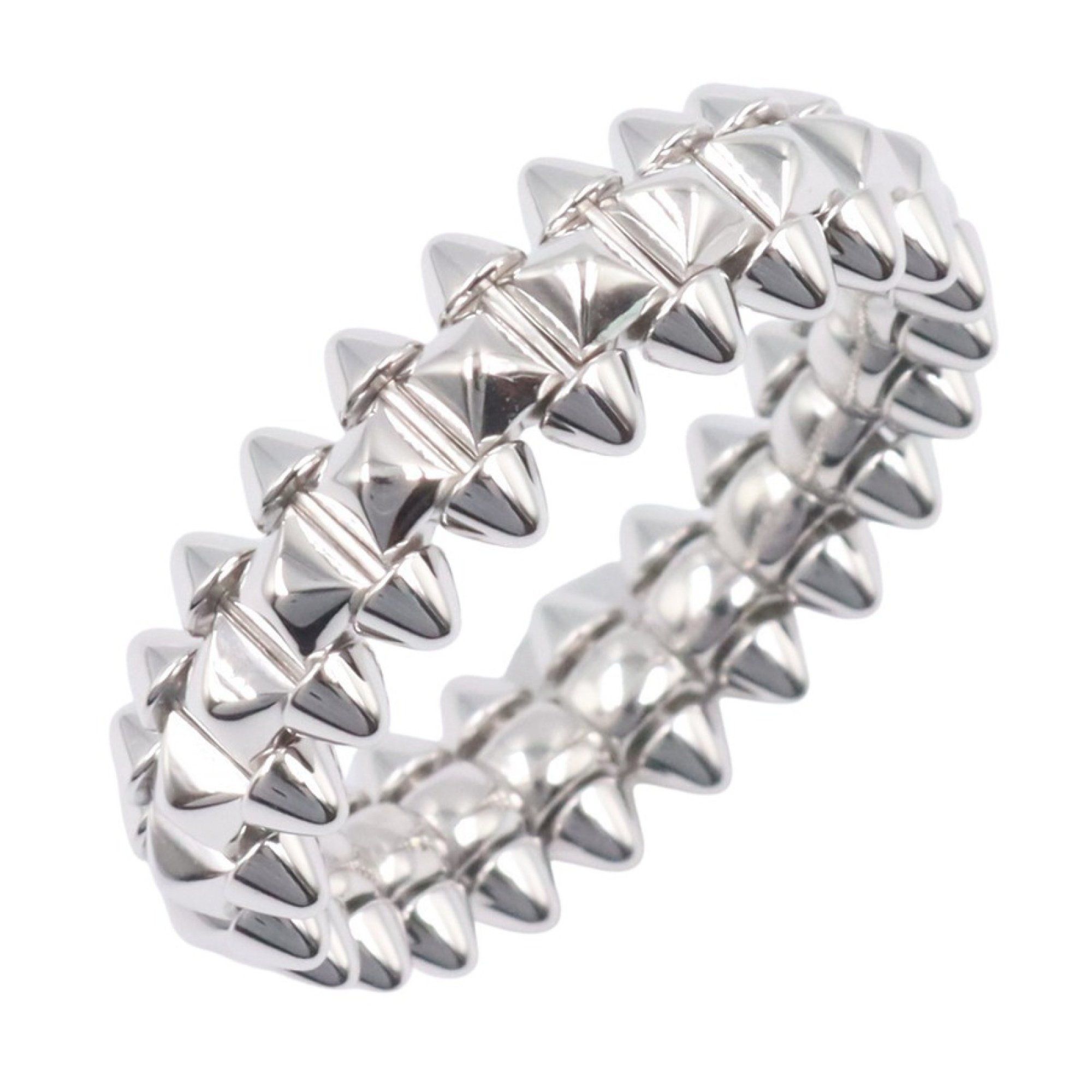 Cartier Crushed Ring, 18K White Gold (K18WG) for Men and Women, Silver
