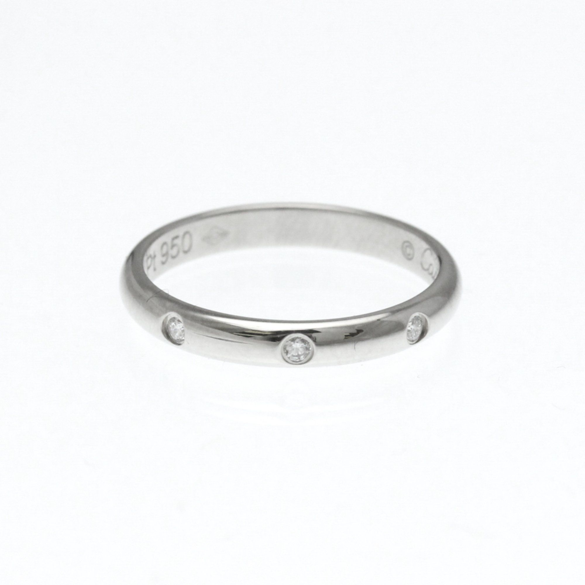 Cartier Classic Wedding 3P Diamond Ring Platinum Fashion Diamond Band Ring Silver