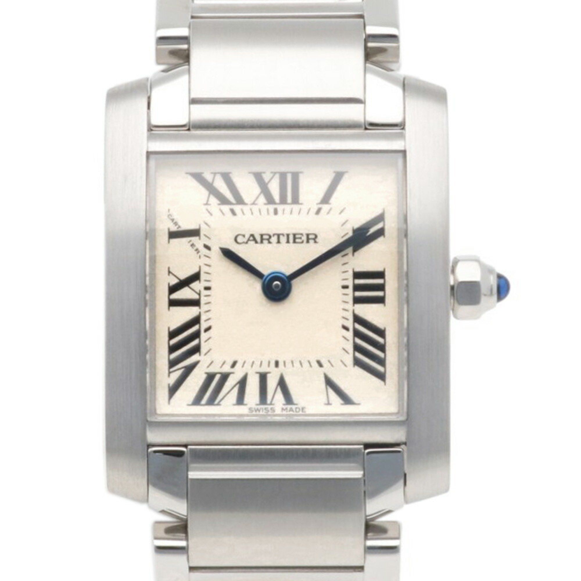Cartier Tank Française SM Watch, Stainless Steel, 3217, Quartz Movement, Refinished, Women's, CARTIE