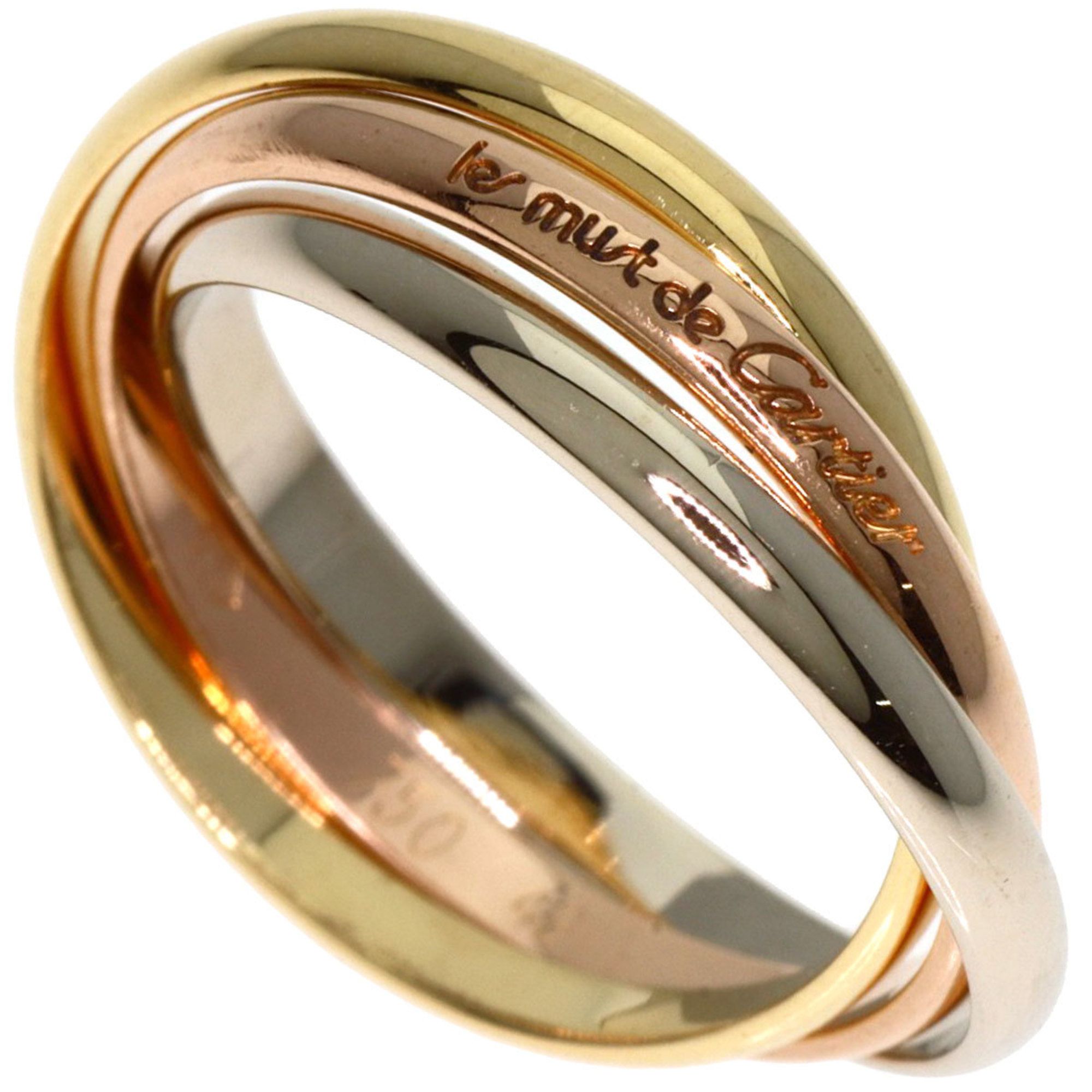 Cartier Trinity XS #49 Ring, 18K Yellow Gold, K18PG, K18WG, Women's