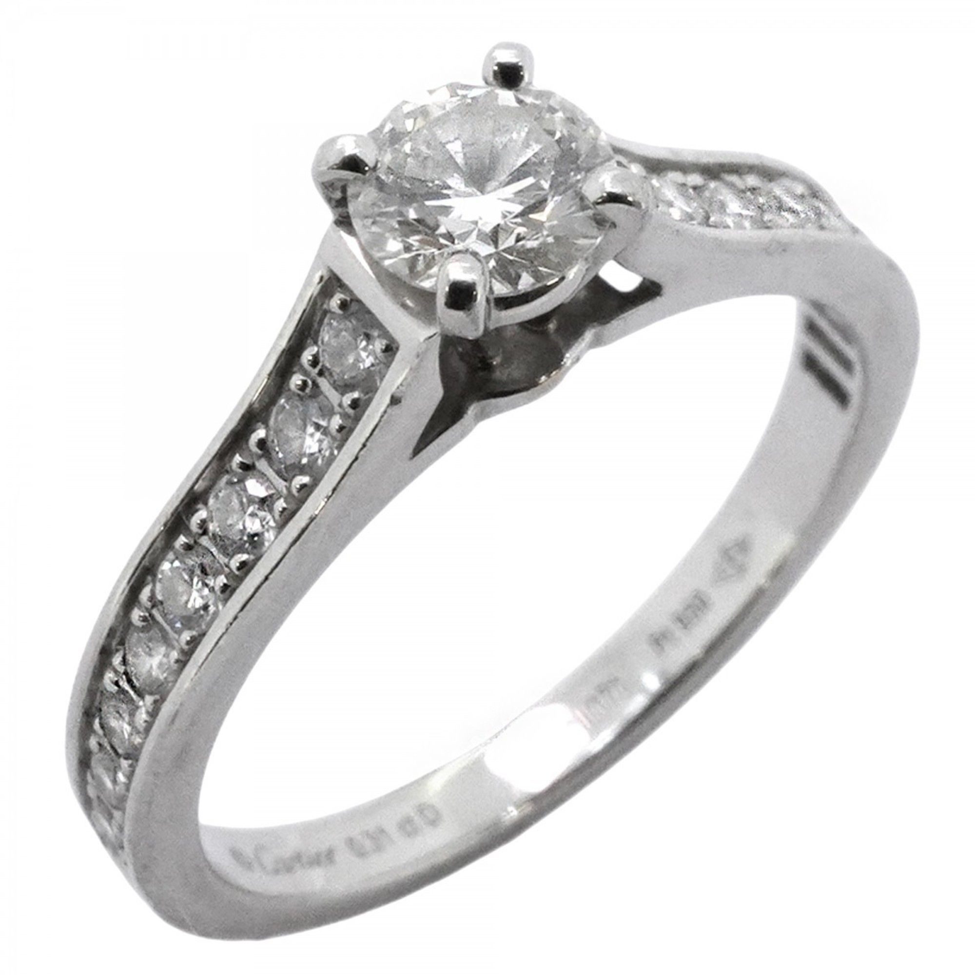 Cartier Solitaire Ring Pt950 Platinum Diamond 0.31ct #47 Women's