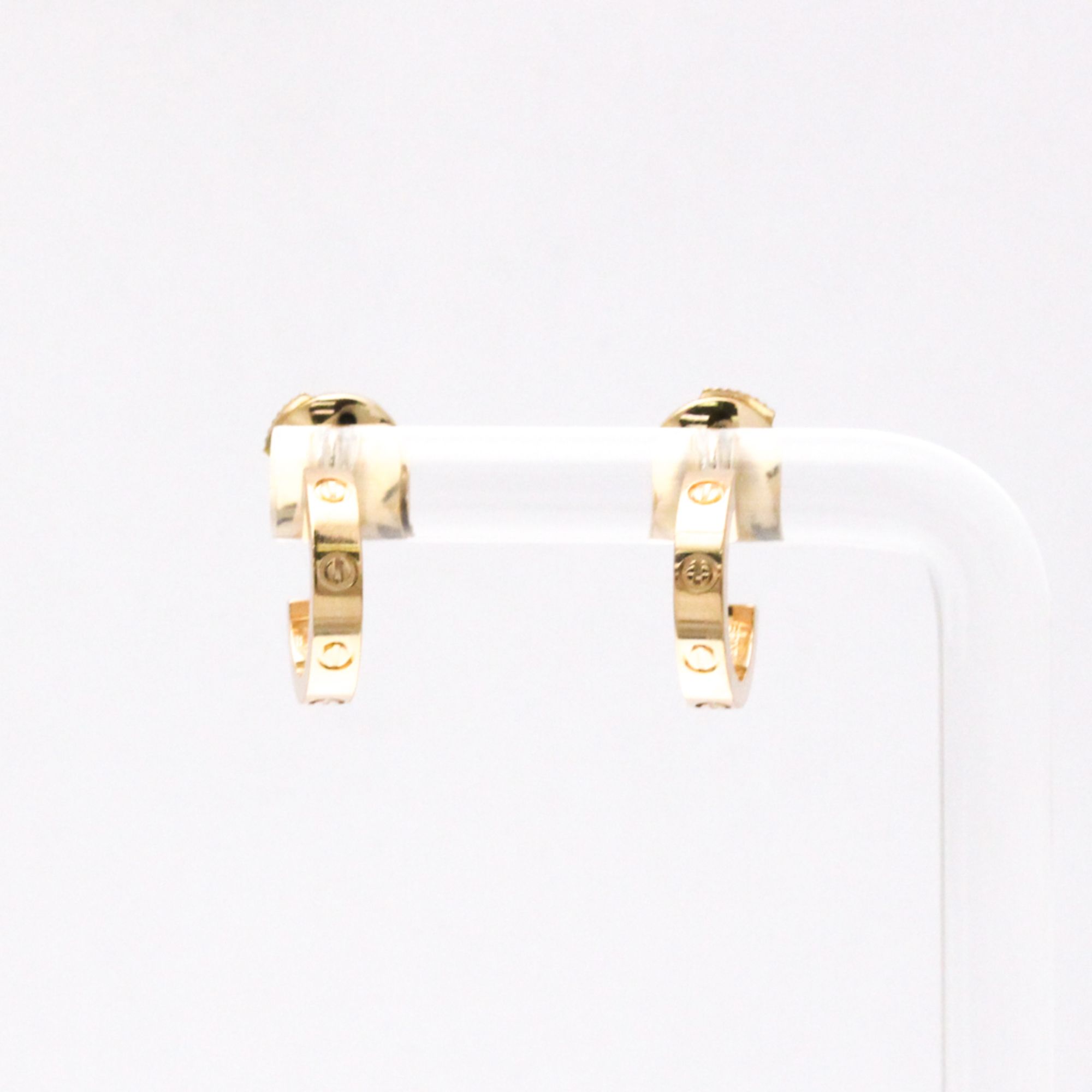 Cartier Baby Love Earrings No Stone Pink Gold (18K) Half Hoop Earrings Pink Gold