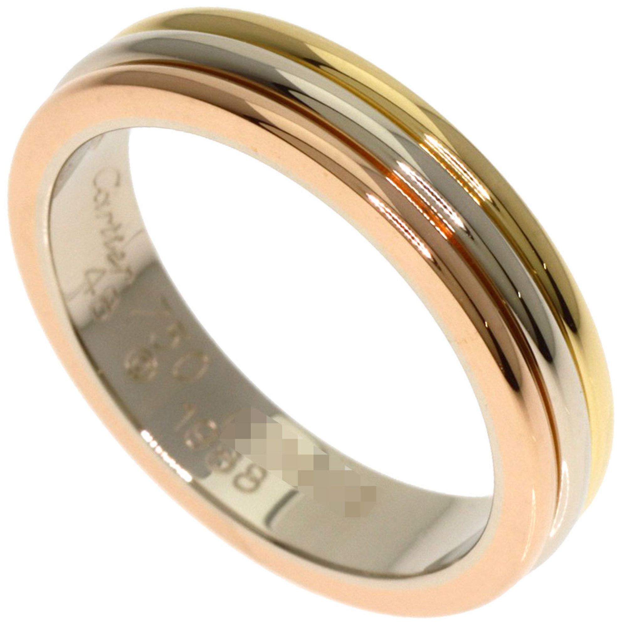 Cartier Three-Color #48 Ring, 18K Yellow Gold, K18PG, K18WG, Women's