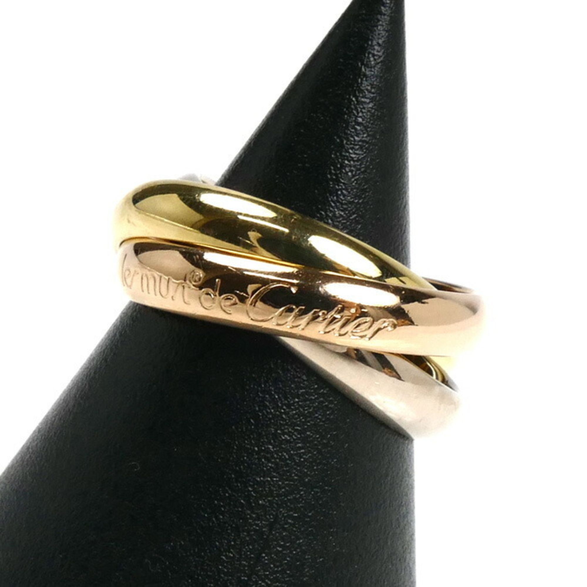 CARTIER les must de Cartier Trinity Ring, 18K Yellow Gold/Pink Gold/White Gold, Size 10.5, 51cm, 7.8