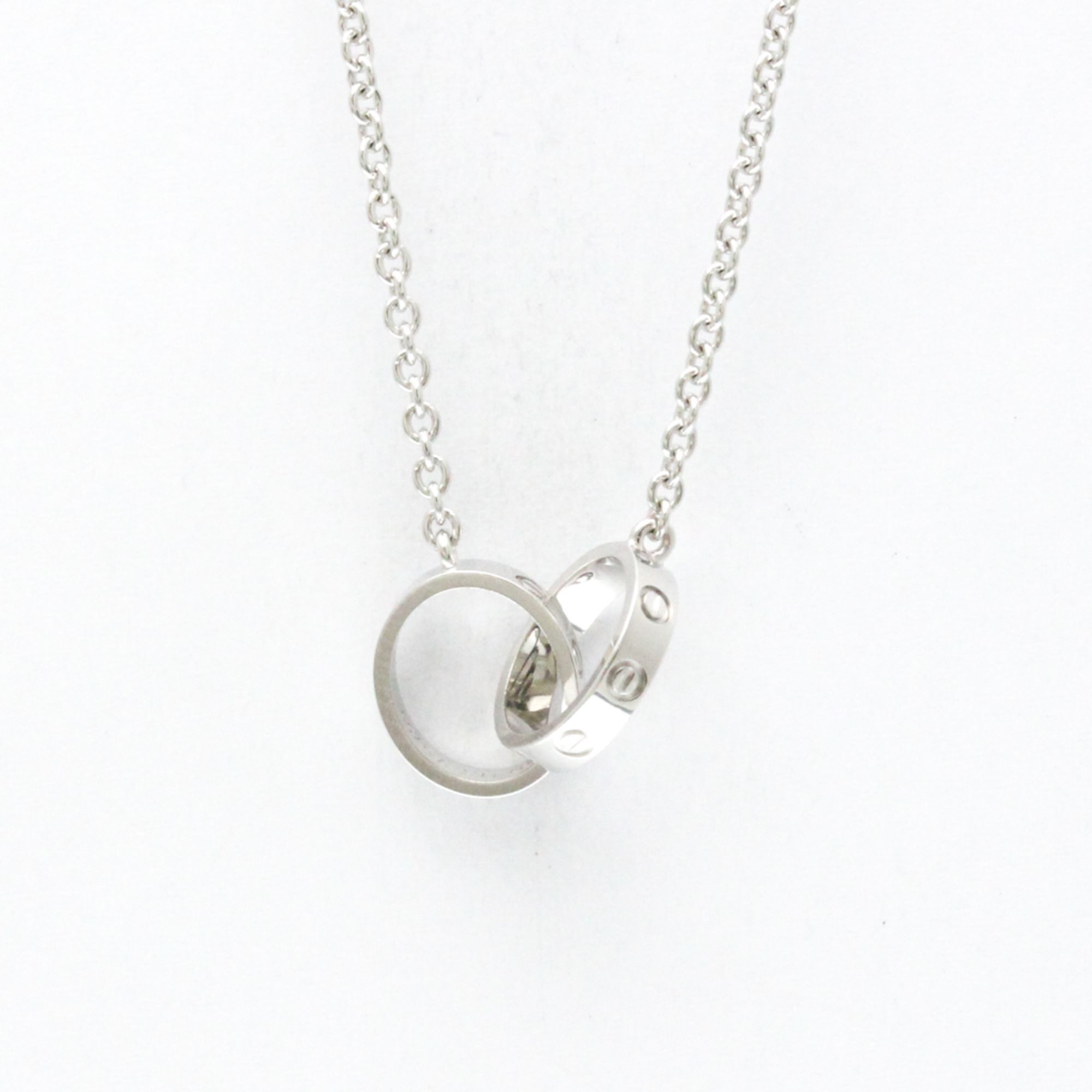 Cartier Baby Love Necklace White Gold (18K) No Stone Women,Men Fashion Pendant Necklace (Silver)
