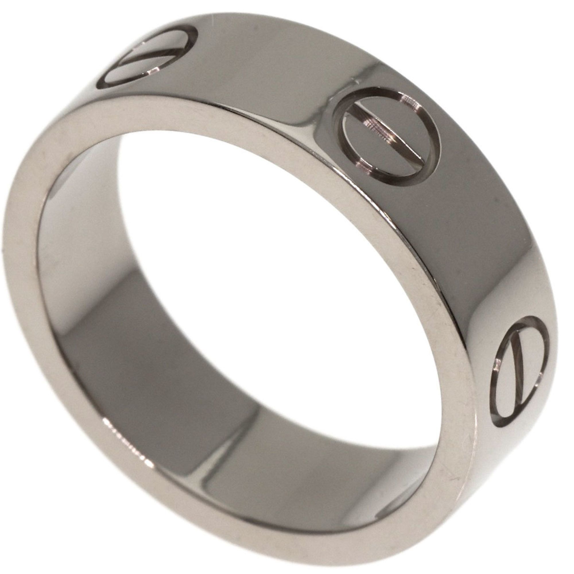 Cartier Love Ring #51 18K White Gold Women's