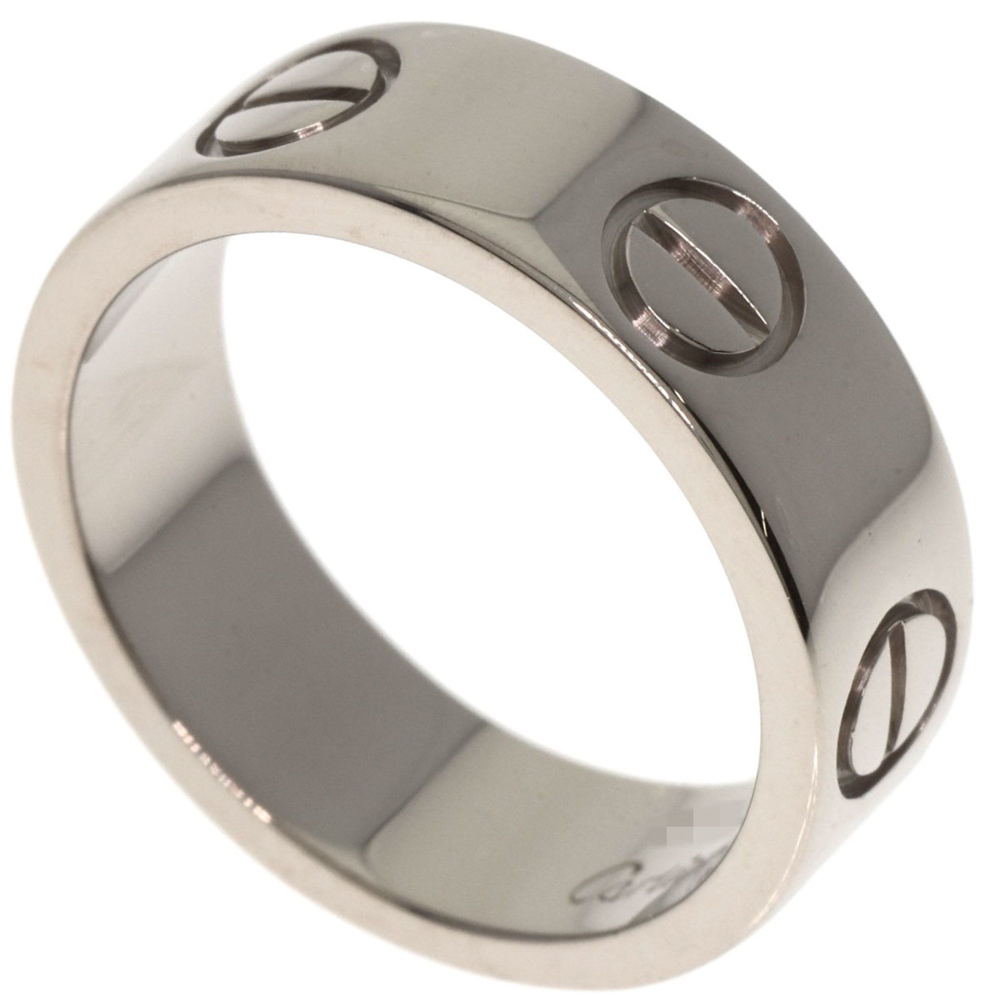 Cartier Love Ring #48 18K White Gold Women's