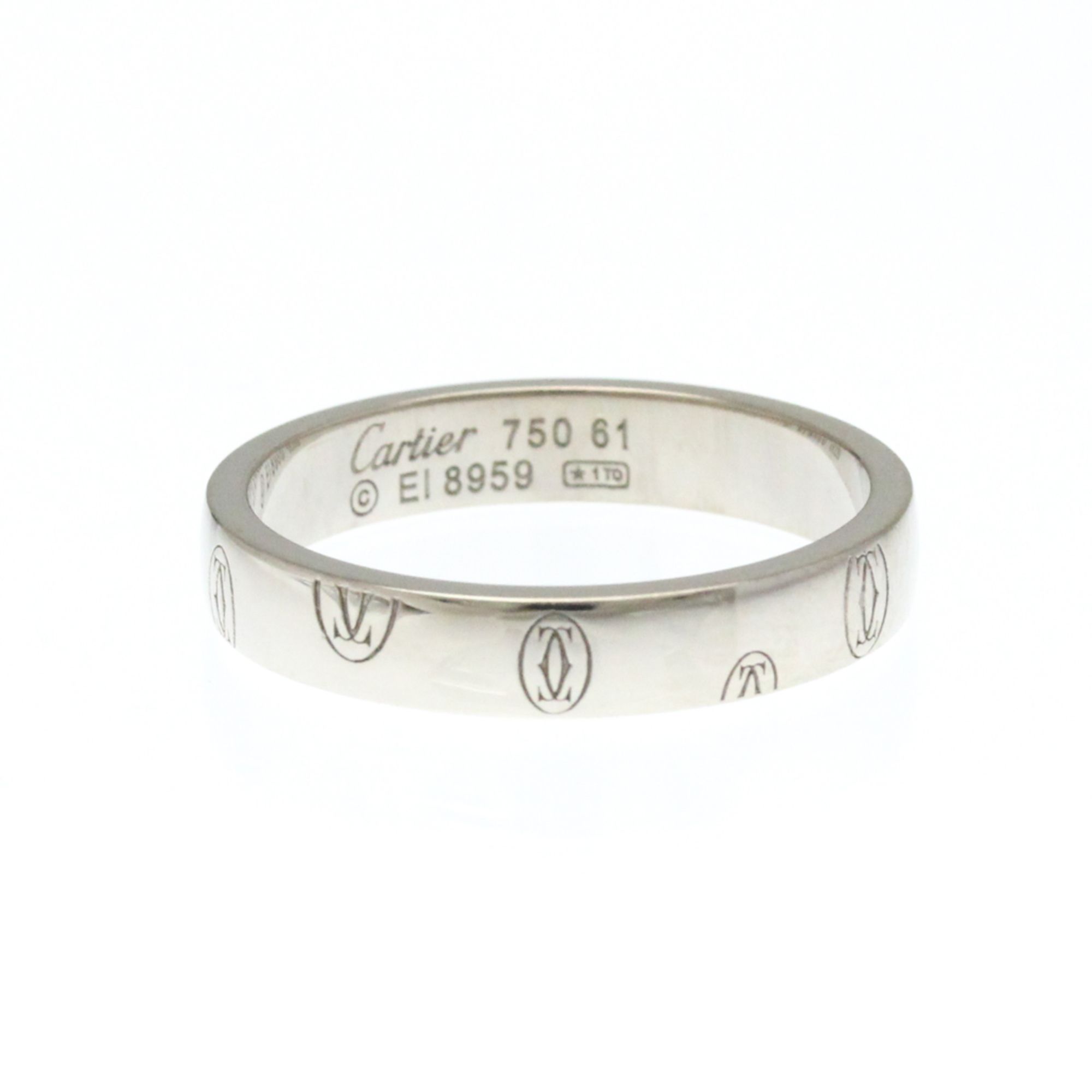 Cartier Happy Birthday White Gold (18K) Fashion No Stone Band Ring Silver
