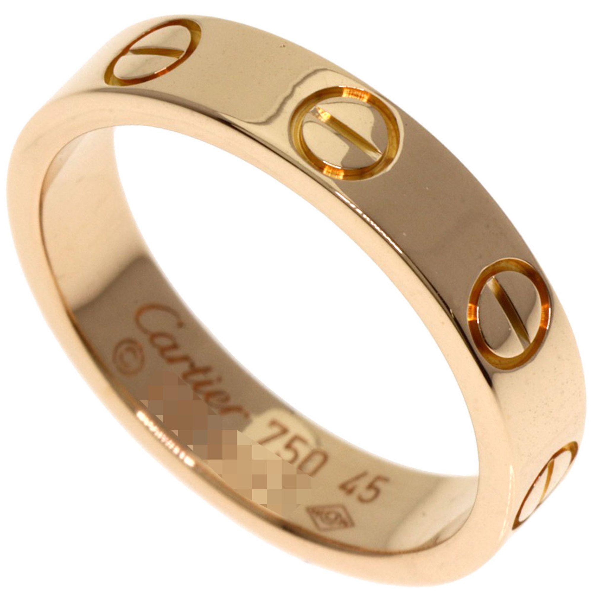 Cartier Mini Love Ring #45 18K Pink Gold Women's
