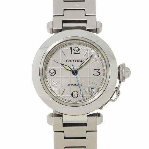 Cartier Pasha C W31023M7 Boys' Watch with Date Display, Silver, Automatic Movement