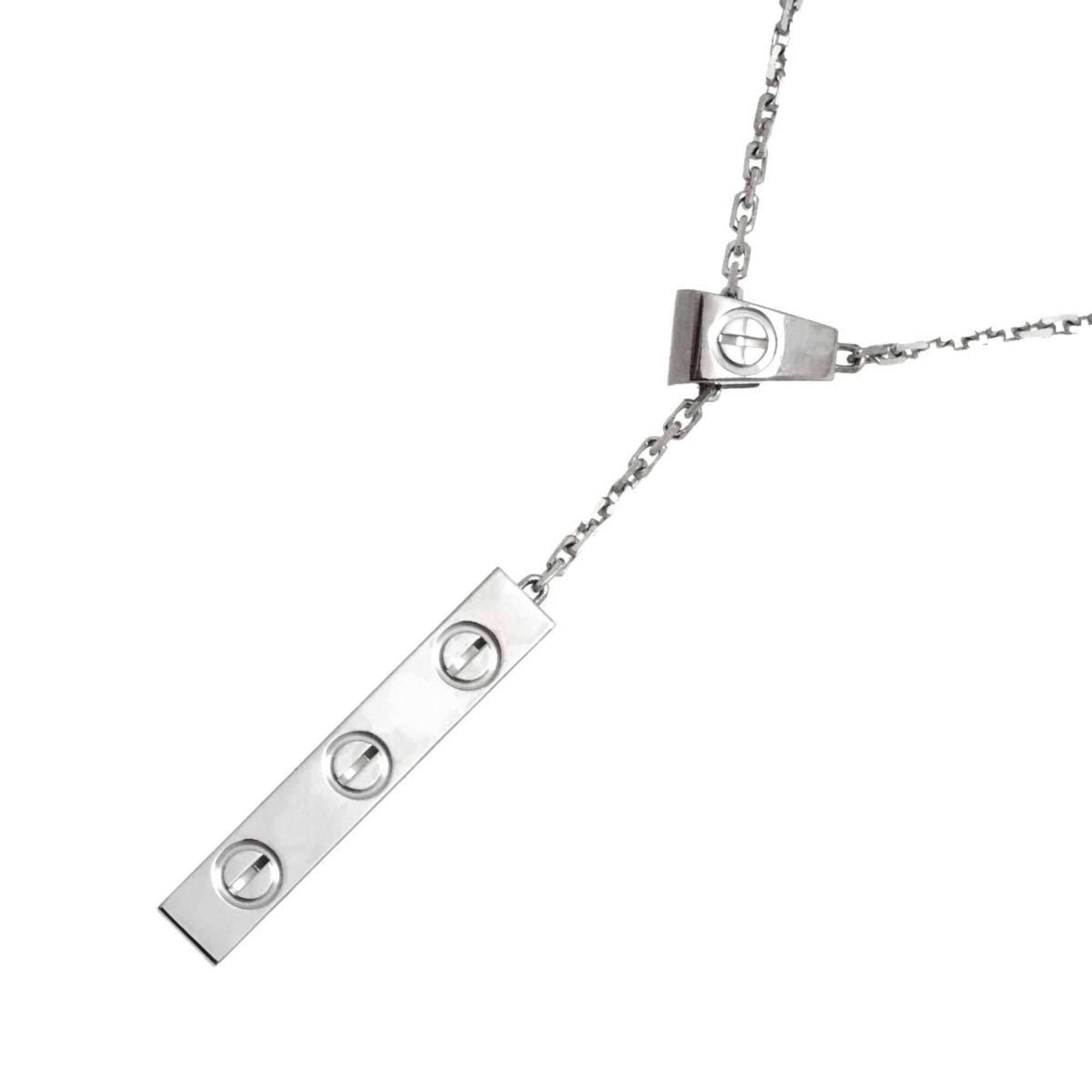 Cartier Love Y-Shape Plate Necklace, 46cm, 18K White Gold (750)