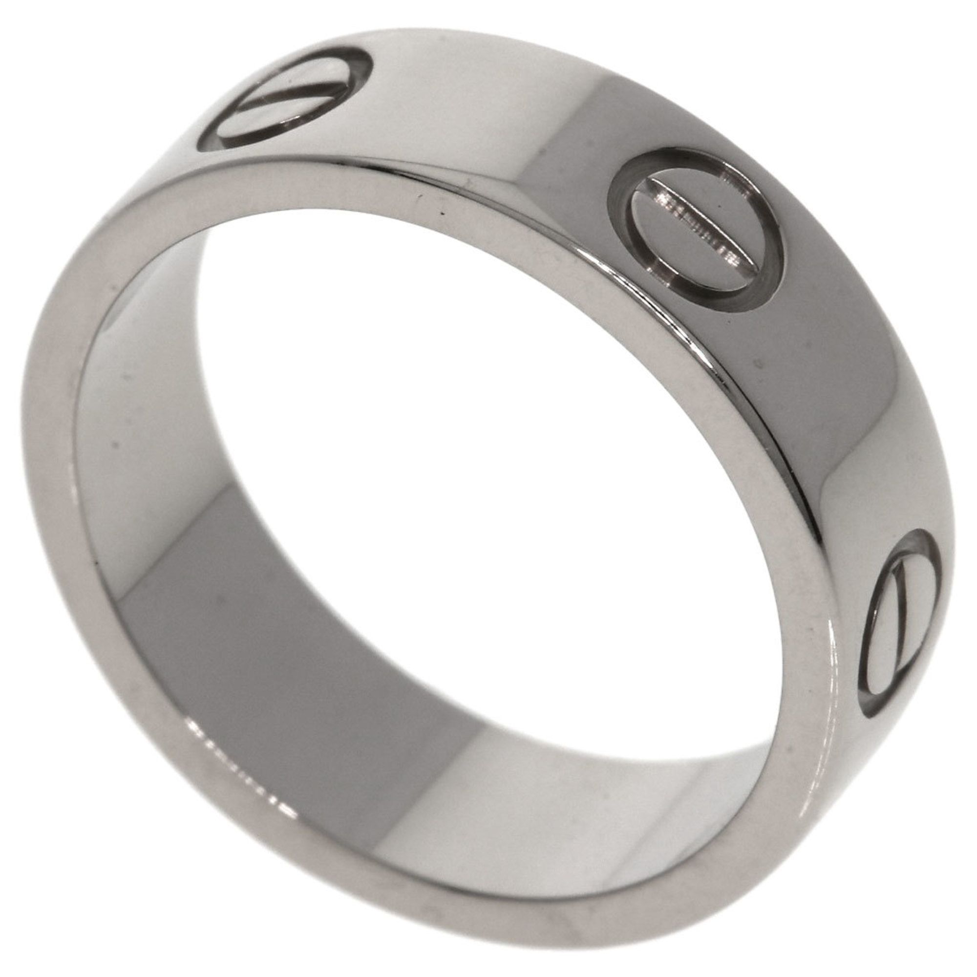 Cartier Love Ring #51 18K White Gold Women's