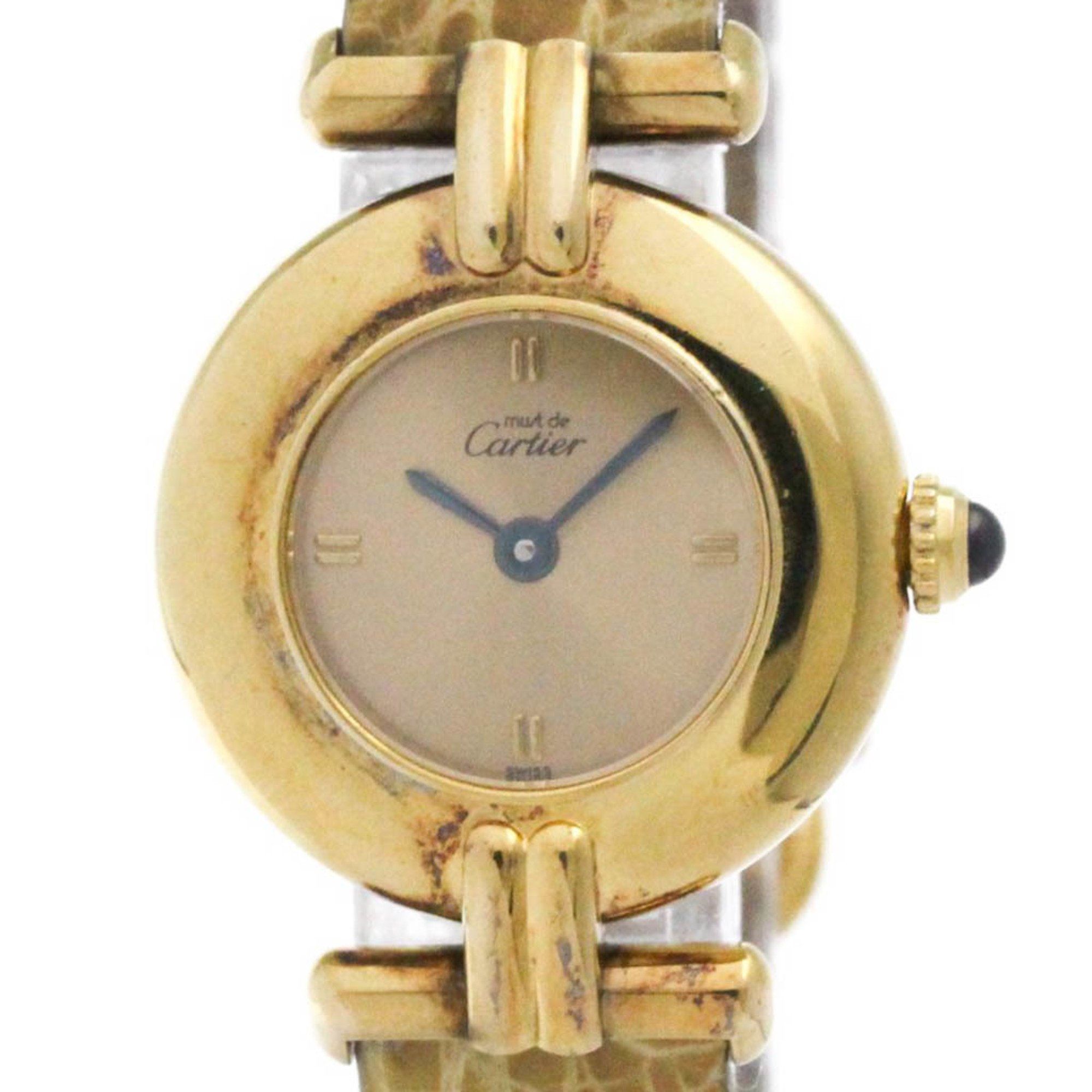 CARTIER Must Colisee Vermeil Gold Plated Quartz Ladies Watch W1008554