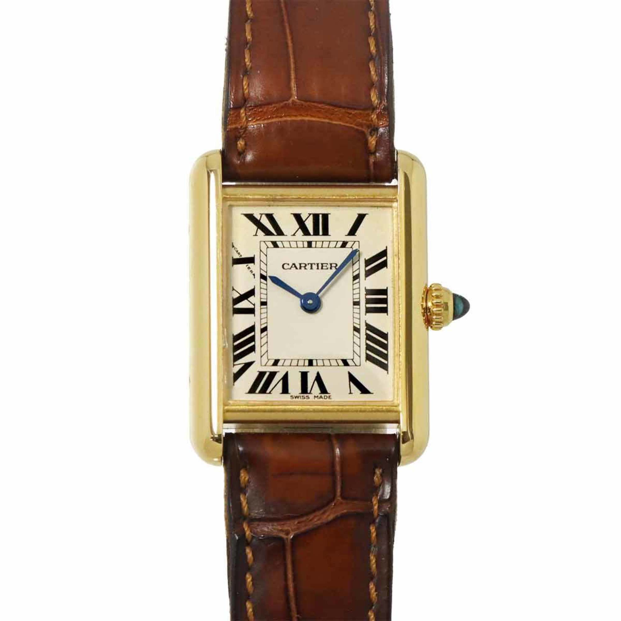 Cartier Tank Louis SM W1529856 Women's 18K Yellow Gold Quartz Watch