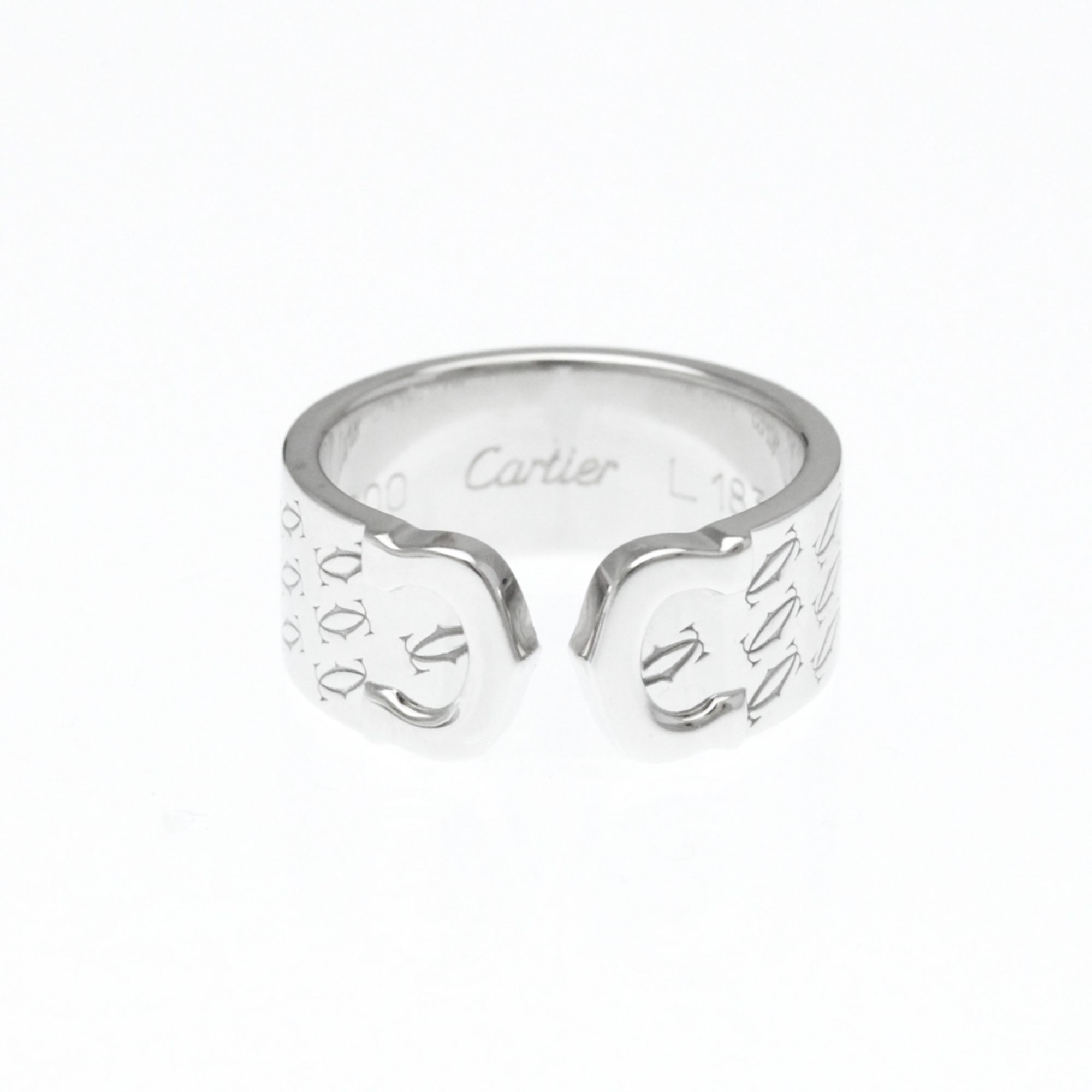 Cartier C2 Christmas Limited Edition Ring White Gold (18K) Fashion No Stone Band Ring Silver
