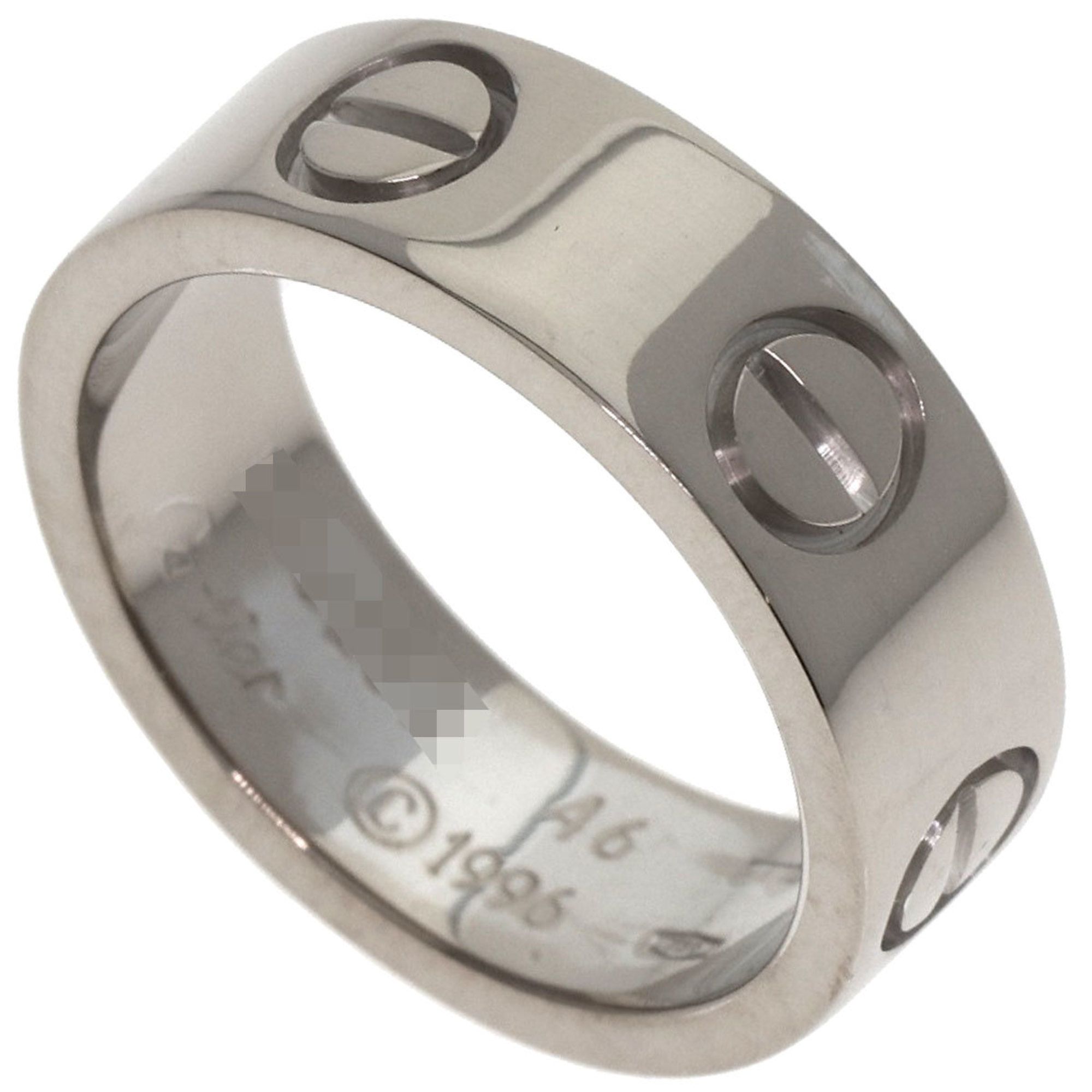 Cartier Love Ring #46 18K White Gold Women's