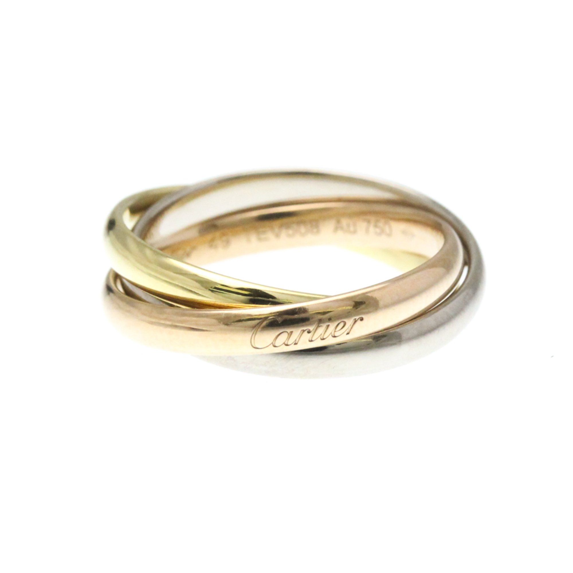 Cartier Trinity Yellow Gold (18K),Pink Gold (18K),White Gold (18K) Fashion No Stone Band Ring Gold