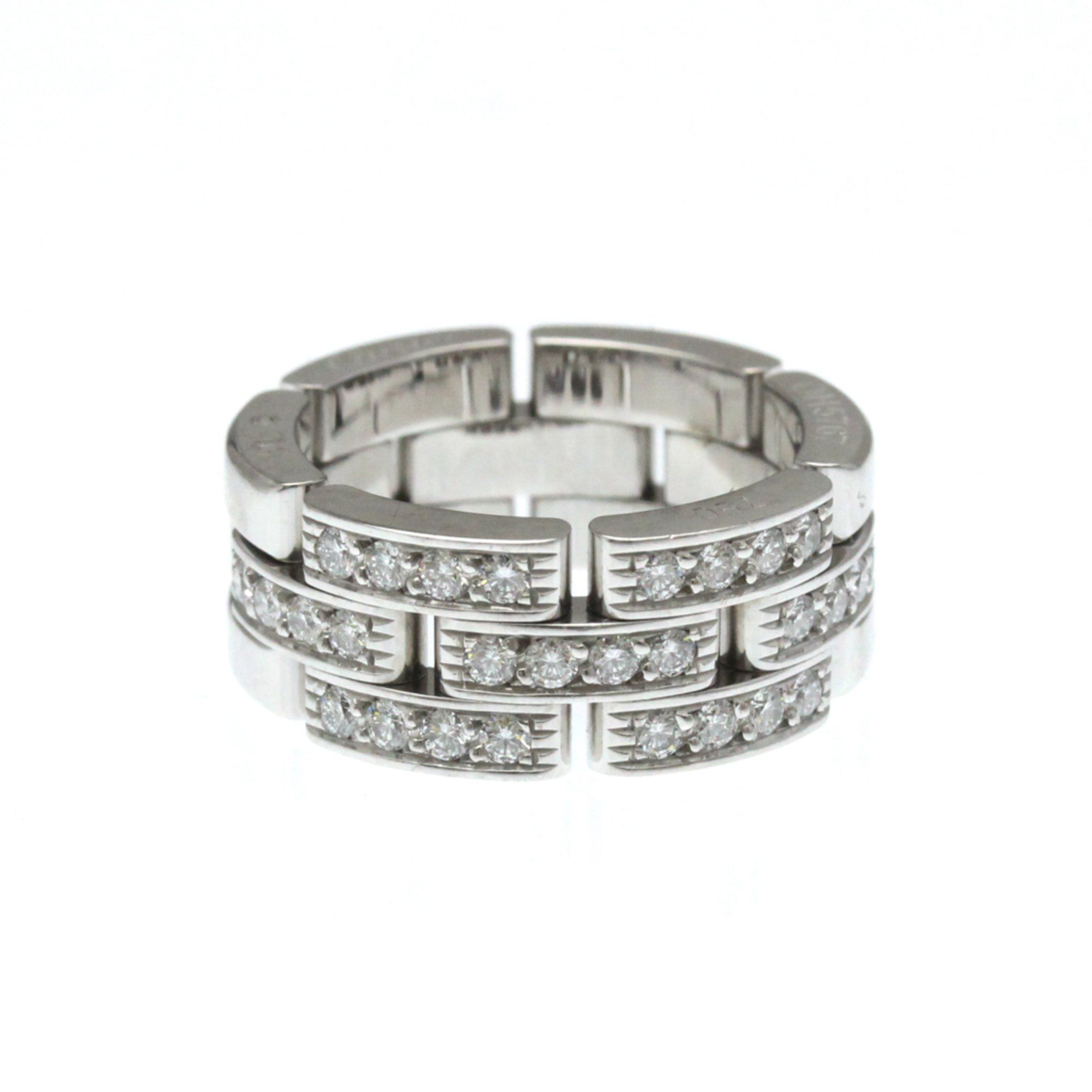 Cartier Maillon Panthere Ring Half Diamond White Gold (18K) Fashion Diamond Band Ring Silver
