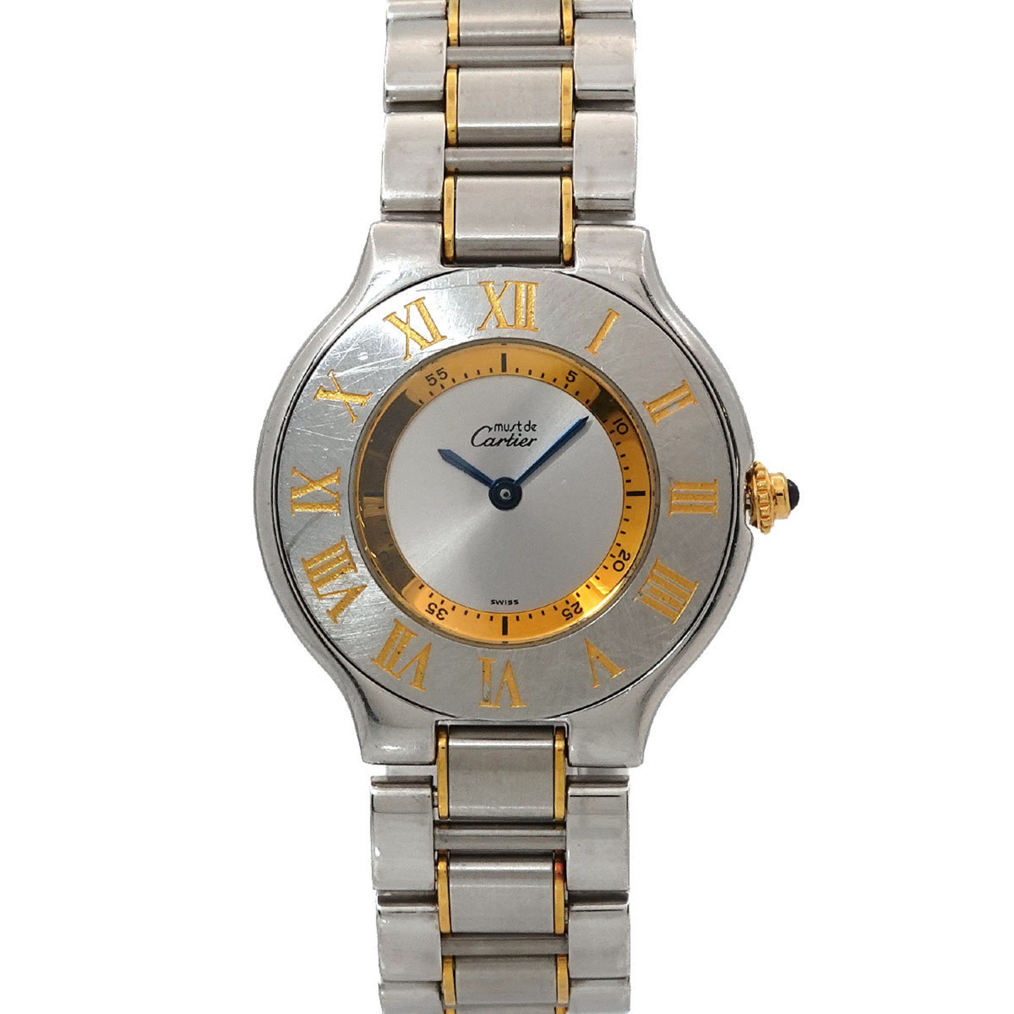 Cartier Must 21 Vantianne Two-tone Watch W10072R6 Boys' Silver Quartz
