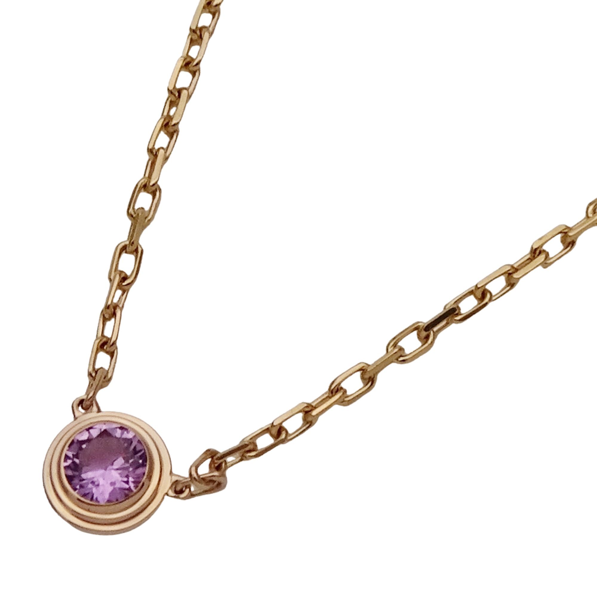 Cartier Women's Necklace, 750PG, Pink Gold, B7218400, with Sapphire and Amour Stone, Polished, Onlin