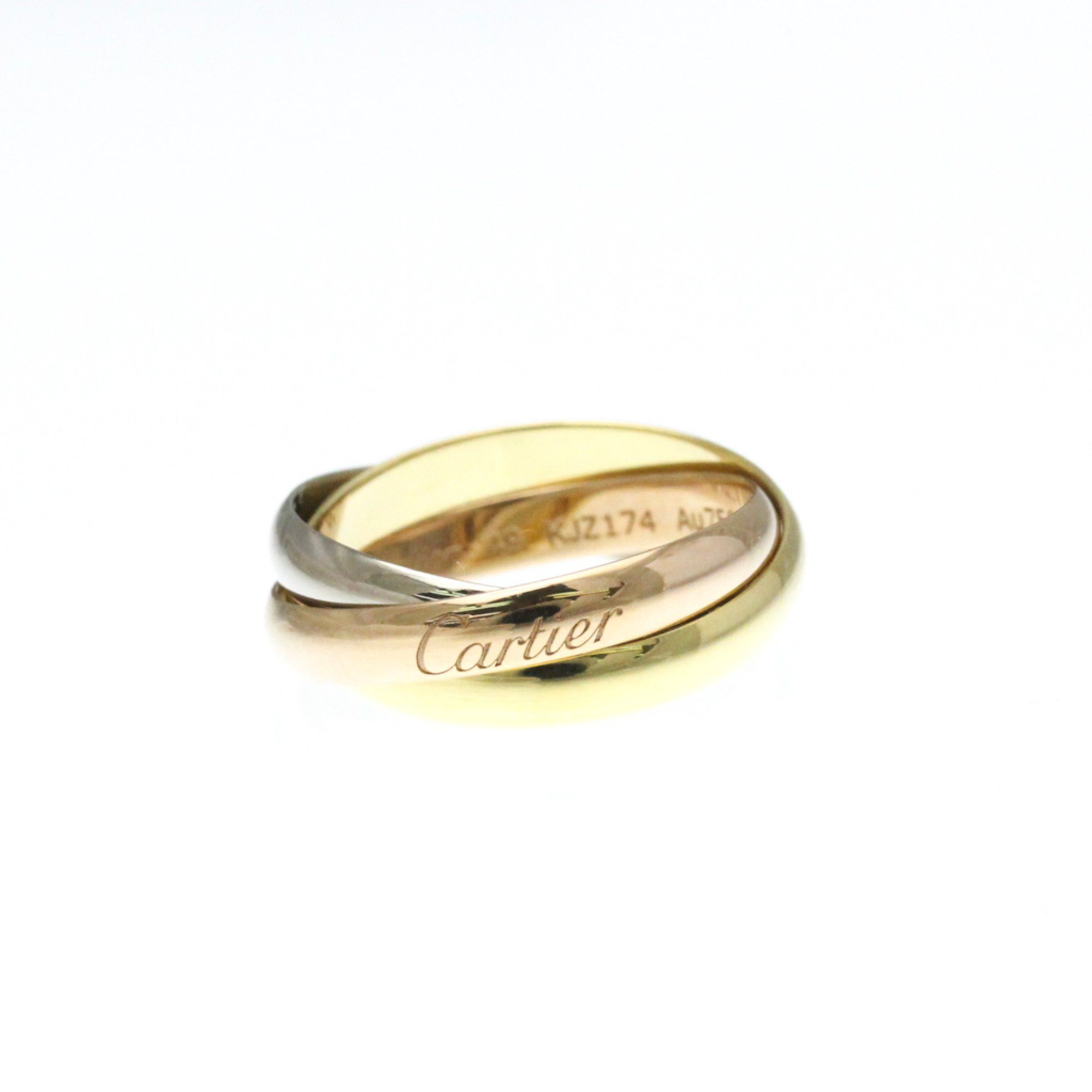 Cartier Trinity Yellow Gold (18K),Pink Gold (18K),White Gold (18K) Fashion No Stone Band Ring Gold