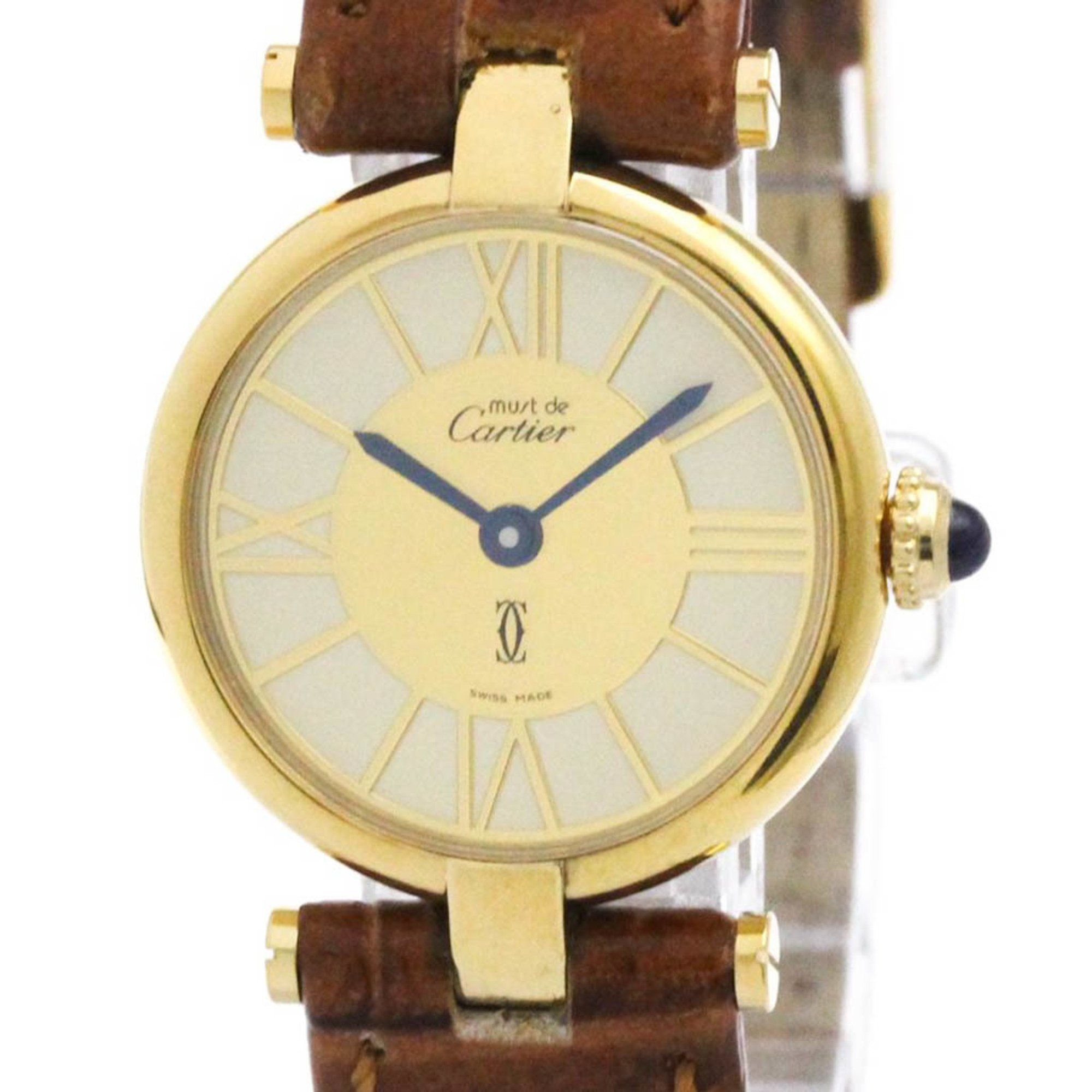 CARTIER Must Vendome Vermeil Gold Plated Quartz Ladies Watch