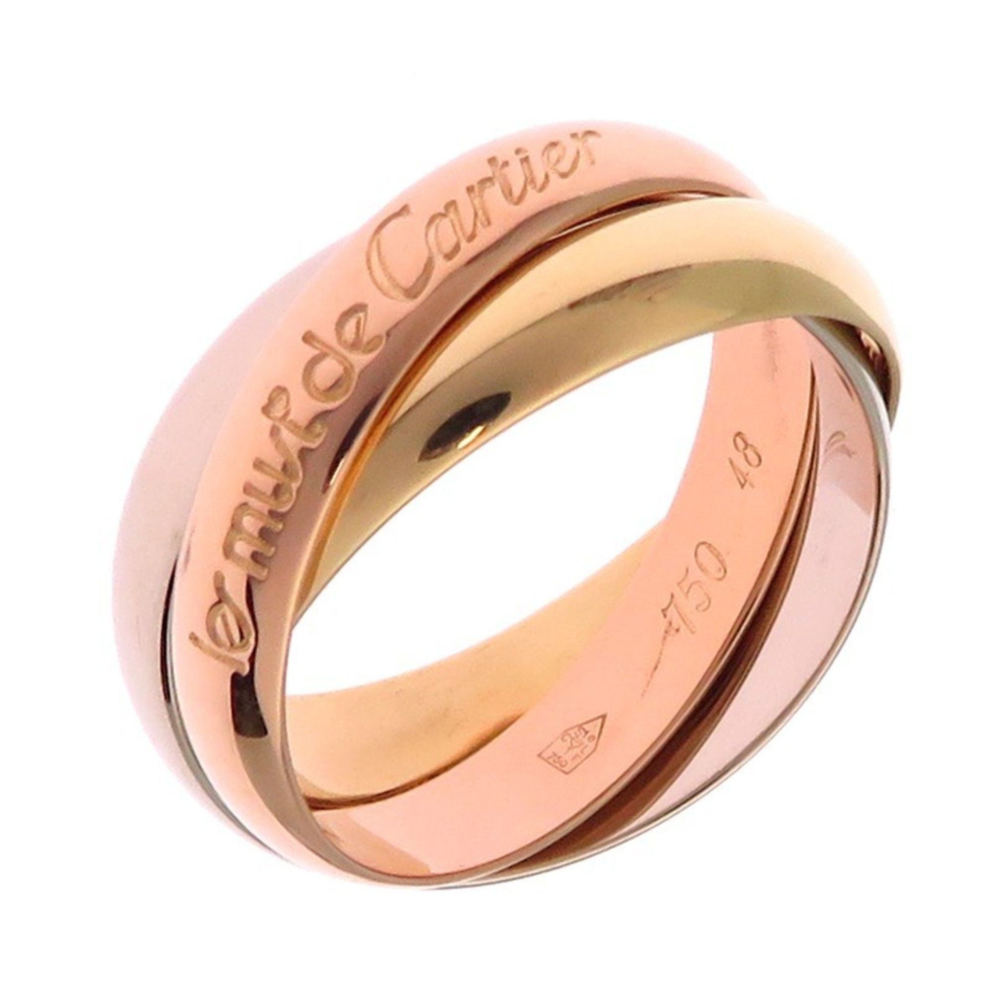 Cartier #48 Trinity Women's Ring, 750 Yellow Gold, Size 8