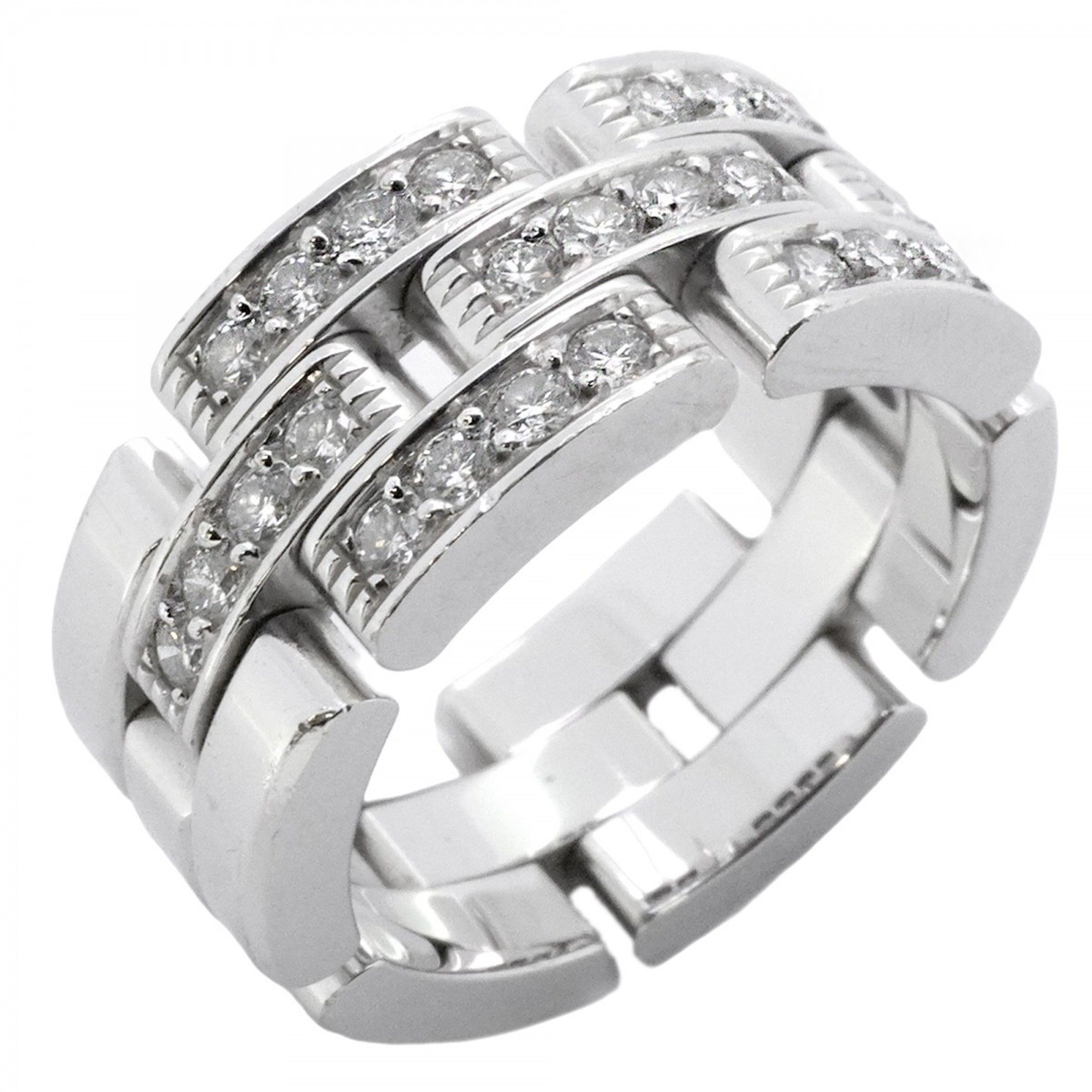 Cartier Maillon Panthère Ring, 18K White Gold with Diamonds, #49, Women's, P1480706