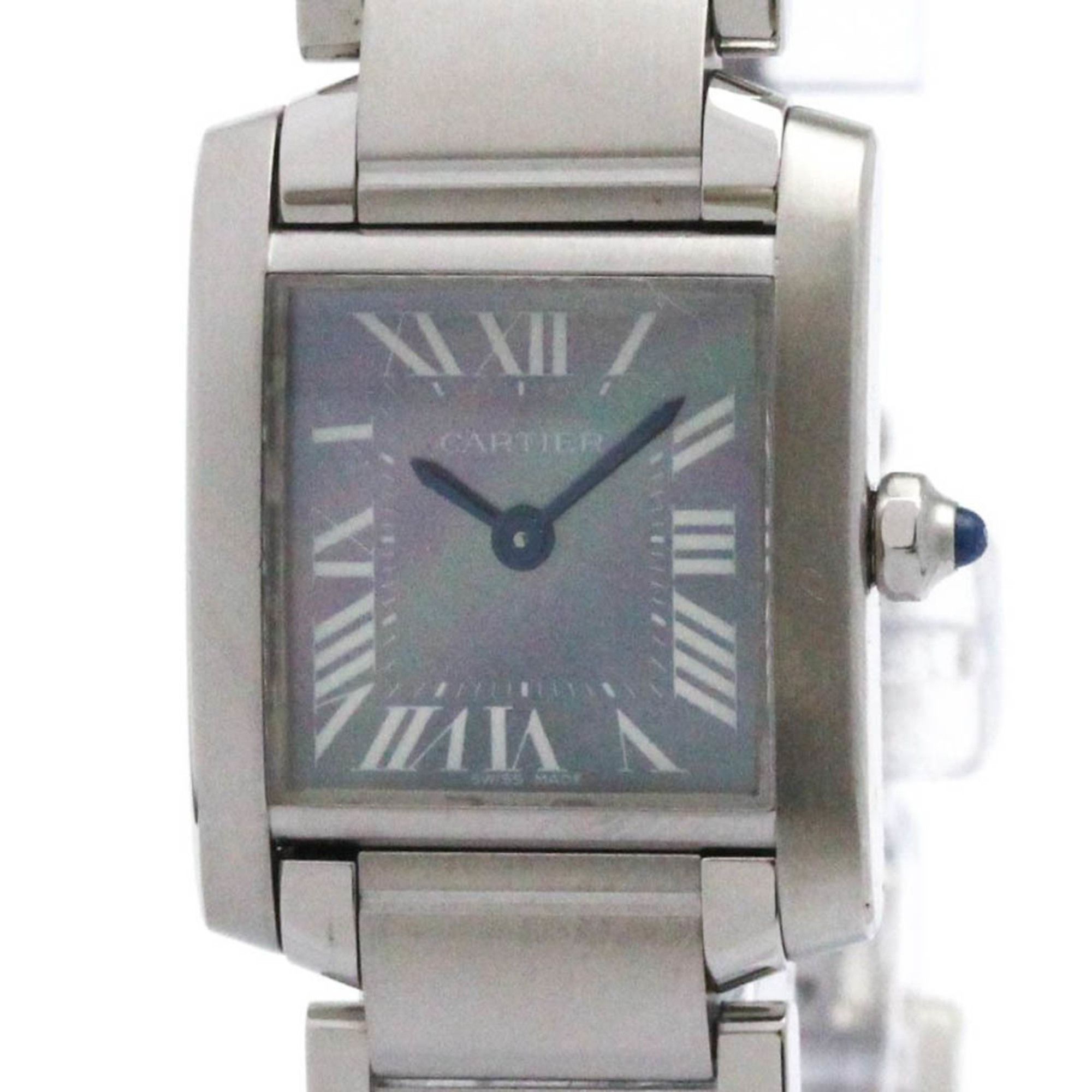 CARTIER Tank Francaise MOP Dial Quartz Ladies Watch W51034Q3 Polished