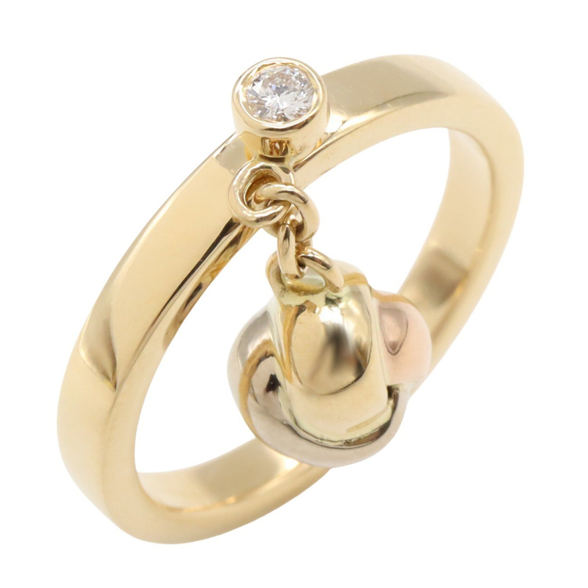 Cartier Baby Trinity Ring, 1PD, 18K Yellow Gold with Diamonds, Clear, for Women